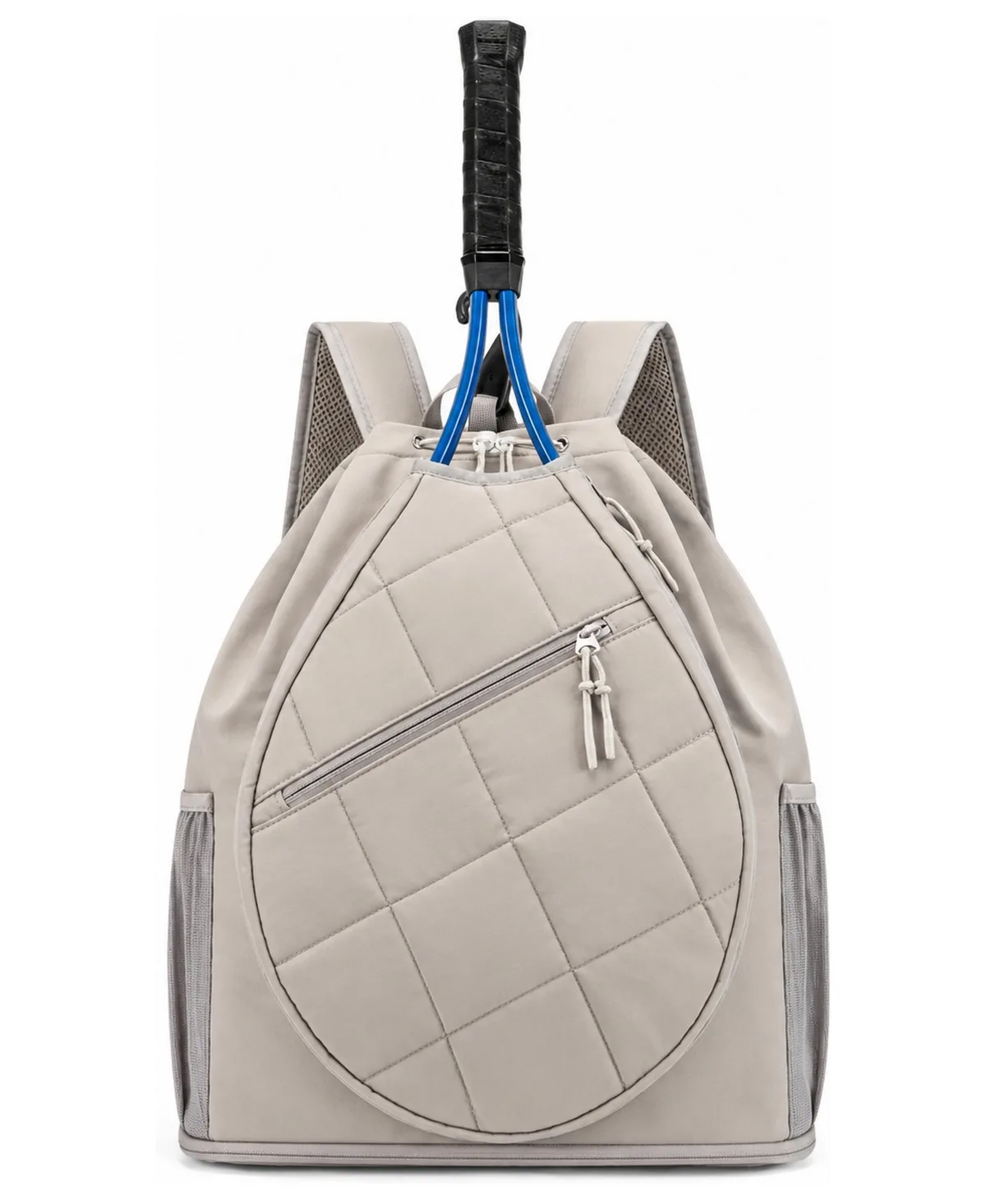Drawstring Tennis Backpack with Shoe Compartment Wet Pocket Racket Protection by Peneyon