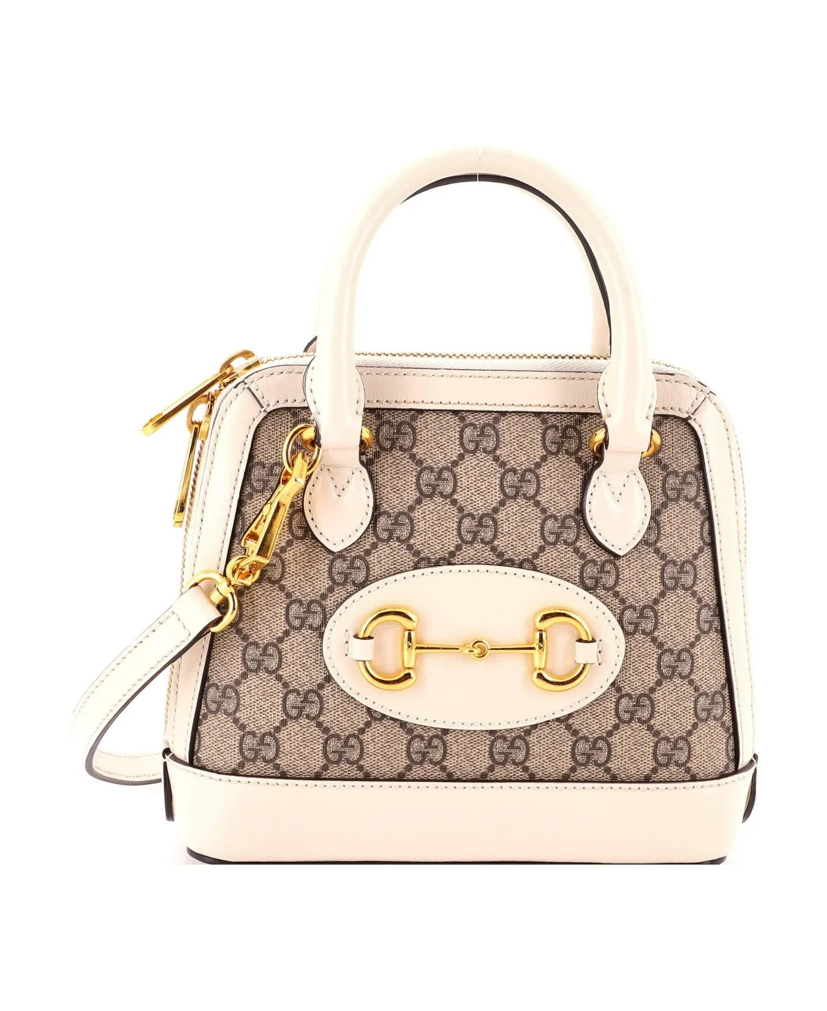 Pre-Owned Gucci Mini Horsebit 1955 Top Handle Bag GG Coated Canvas with Leather