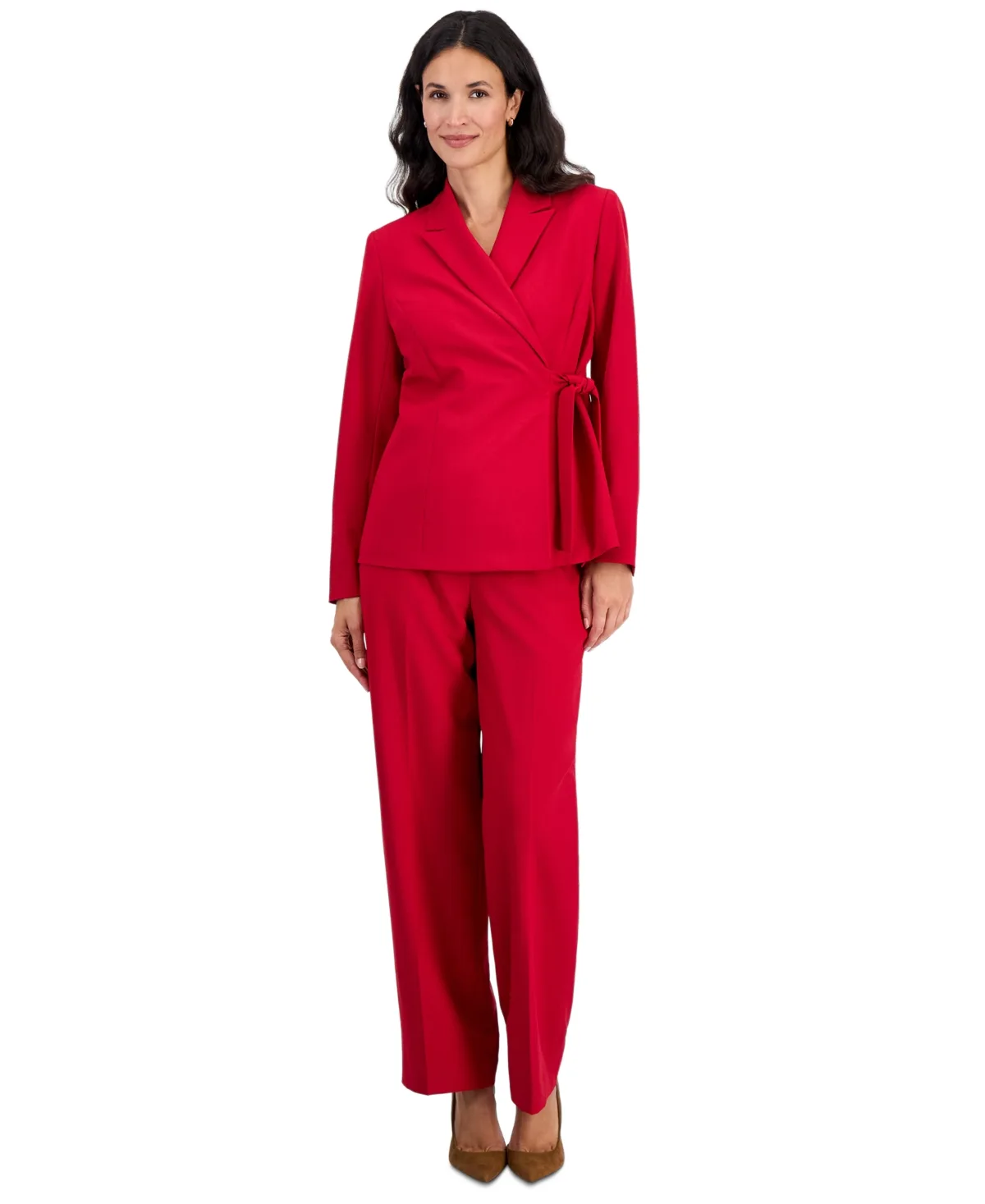 Peak-Lapel Side-Tie Wide-Leg Jacket and Pants, 2-Piece Set by Le Suit