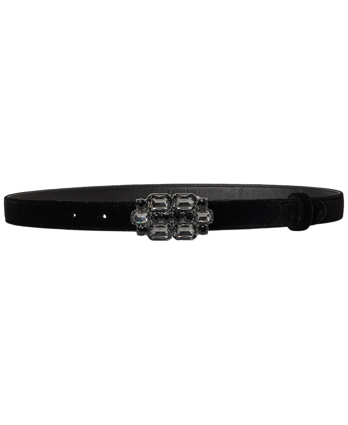 Lauren Ralph Lauren Jewel Embellished Velvet Skinny Belt by Ralph Lauren