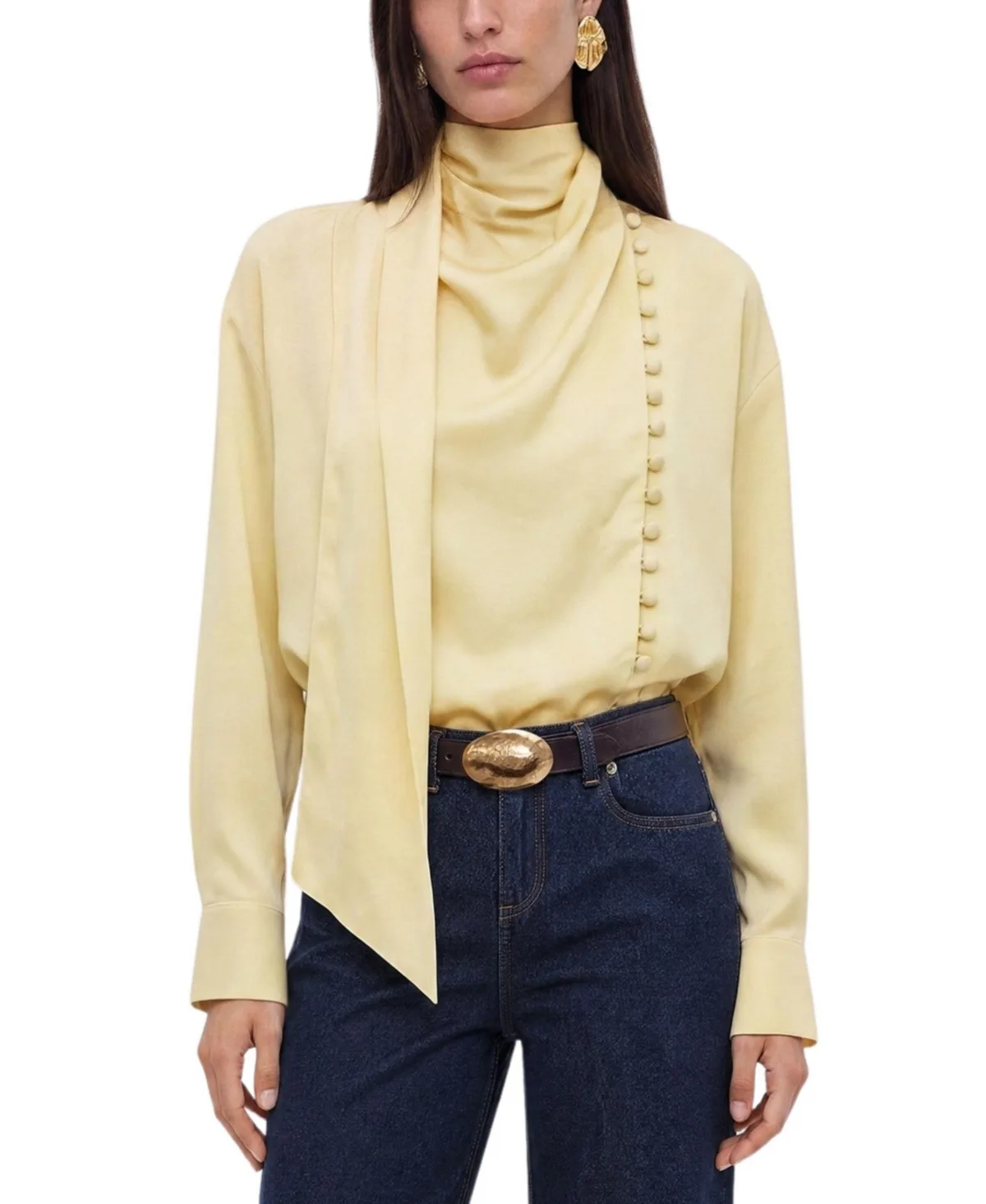 Belt Detail Wide Leg Jeans by Nocturne