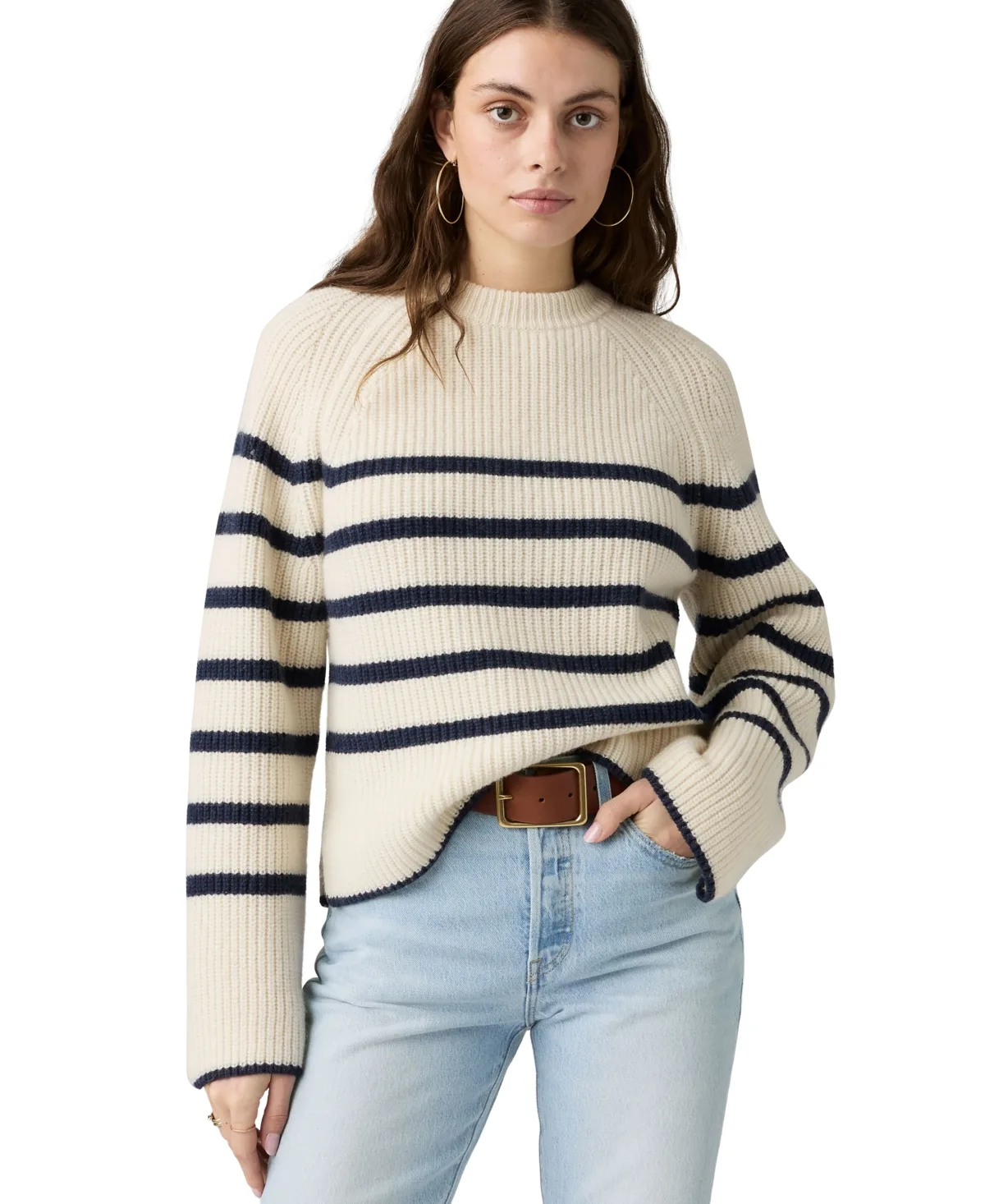 Frida Long-Sleeve Crewneck Stripe Sweater