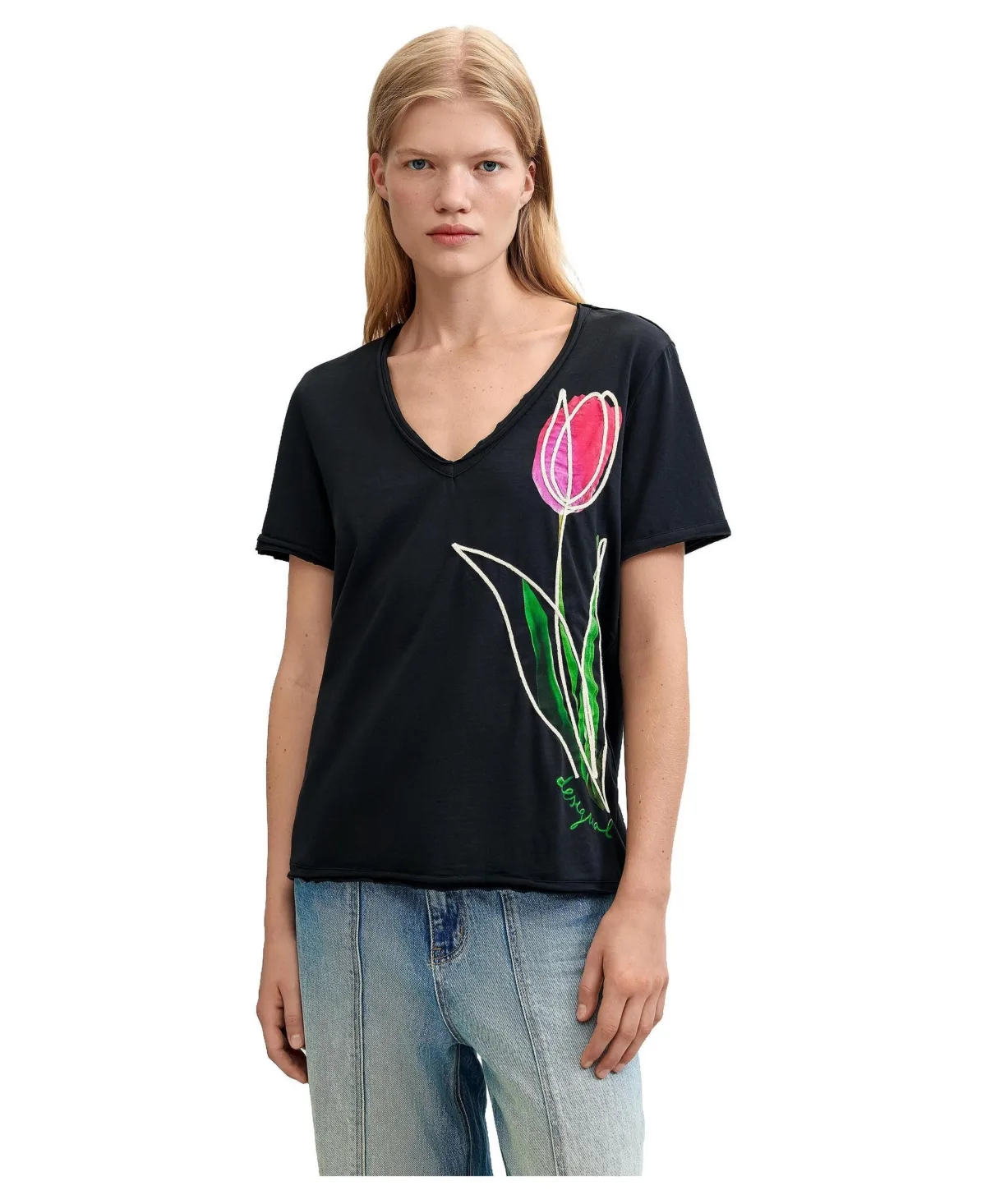 Floral Print T-Shirt by Desigual