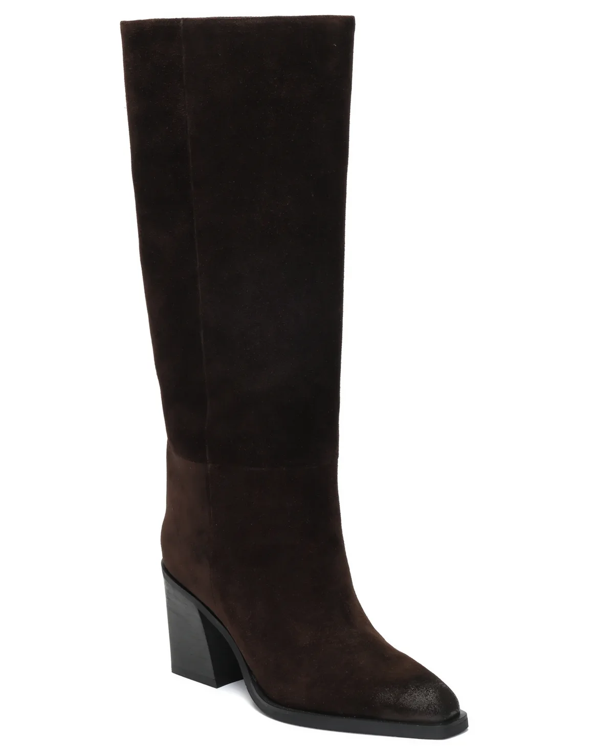 Jackson Knee High Block Heel Boots - Chocolate Suede by Kenneth Cole