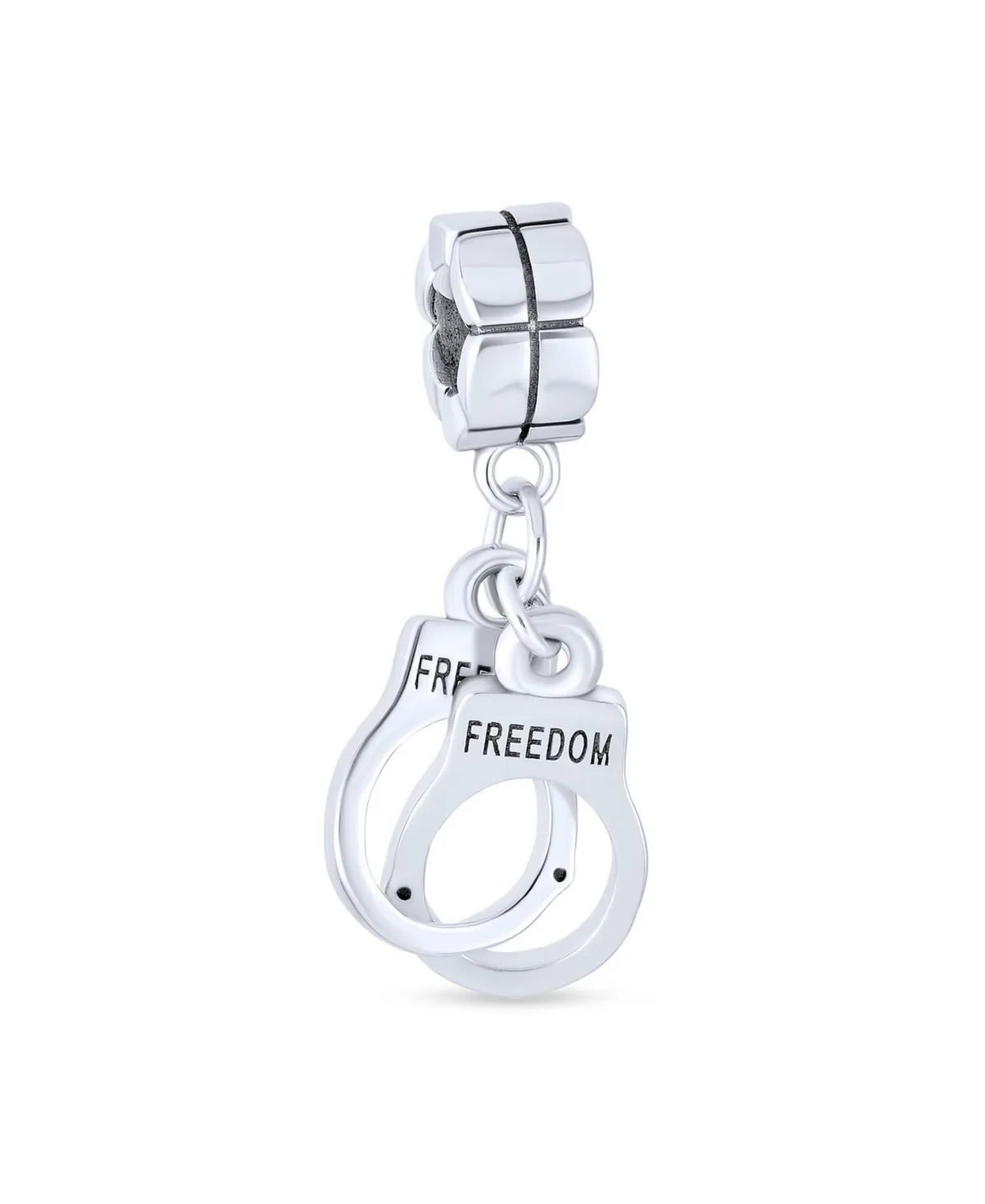 Sterling Silver Freedom Handcuffs Dangle Charm by Bling Jewelry