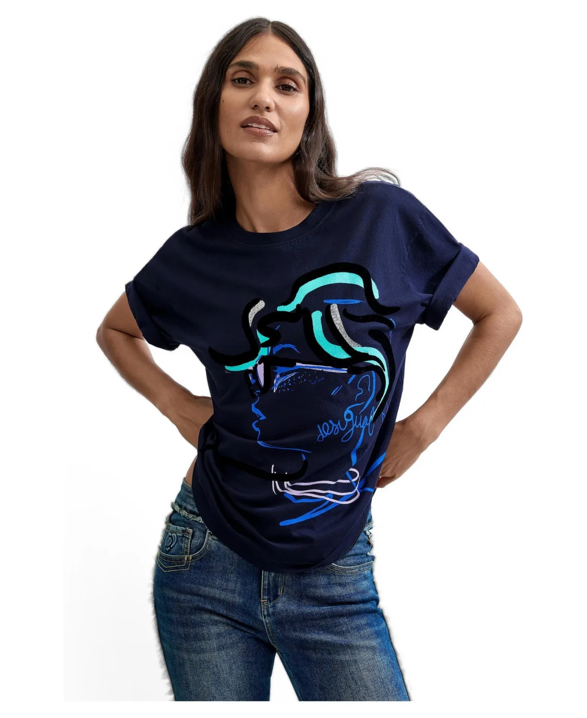 Printed T-Shirt 100% Cotton by Desigual