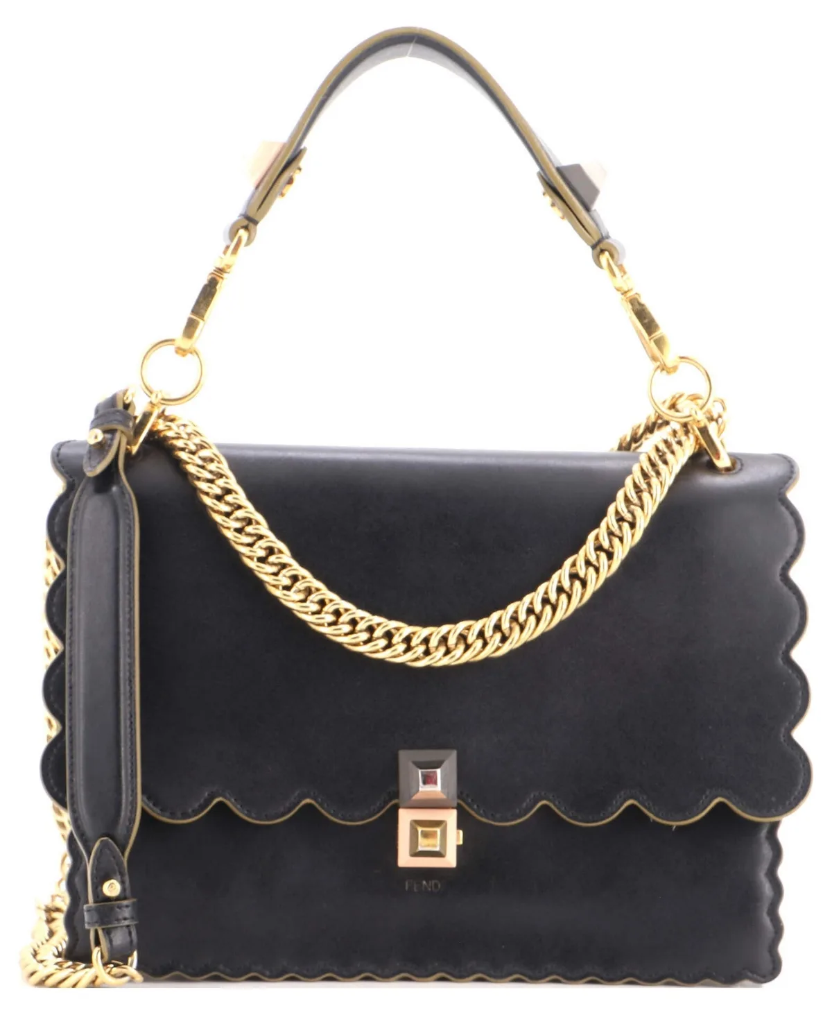 Pre-Owned Medium Kan I Bag Leather by FENDI