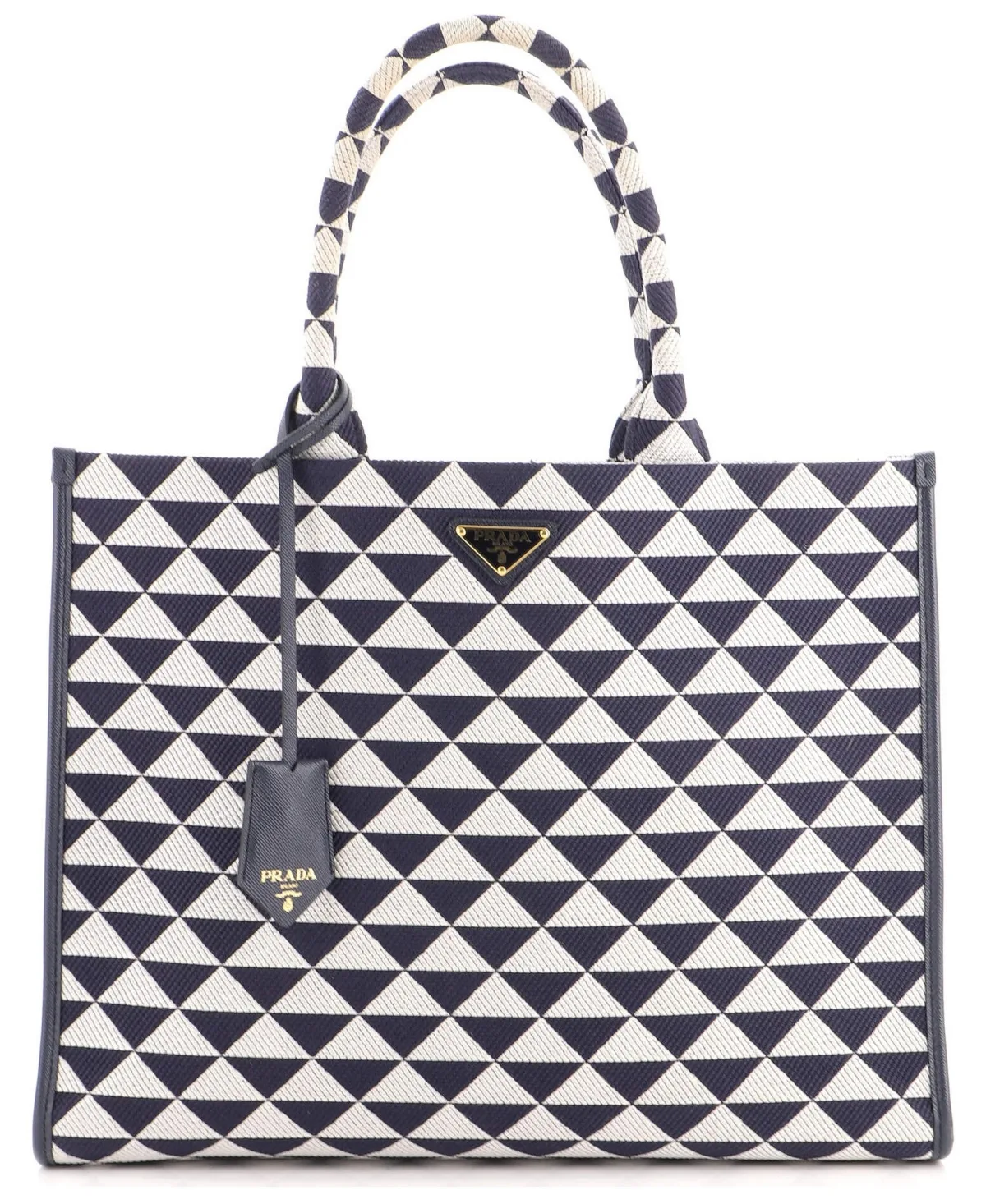 Pre-Owned Large Symbole Shopper Tote Jacquard by Prada