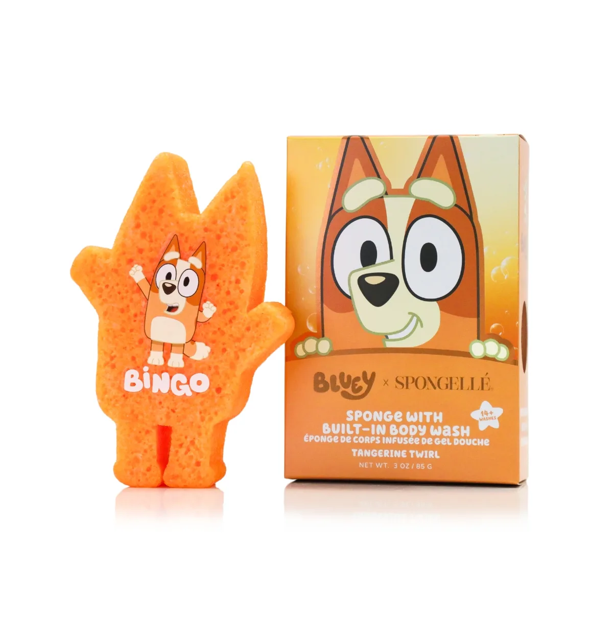 Bluey Body Wash Infused Buffer - Bingo Tangerine Twirl by Spongelle