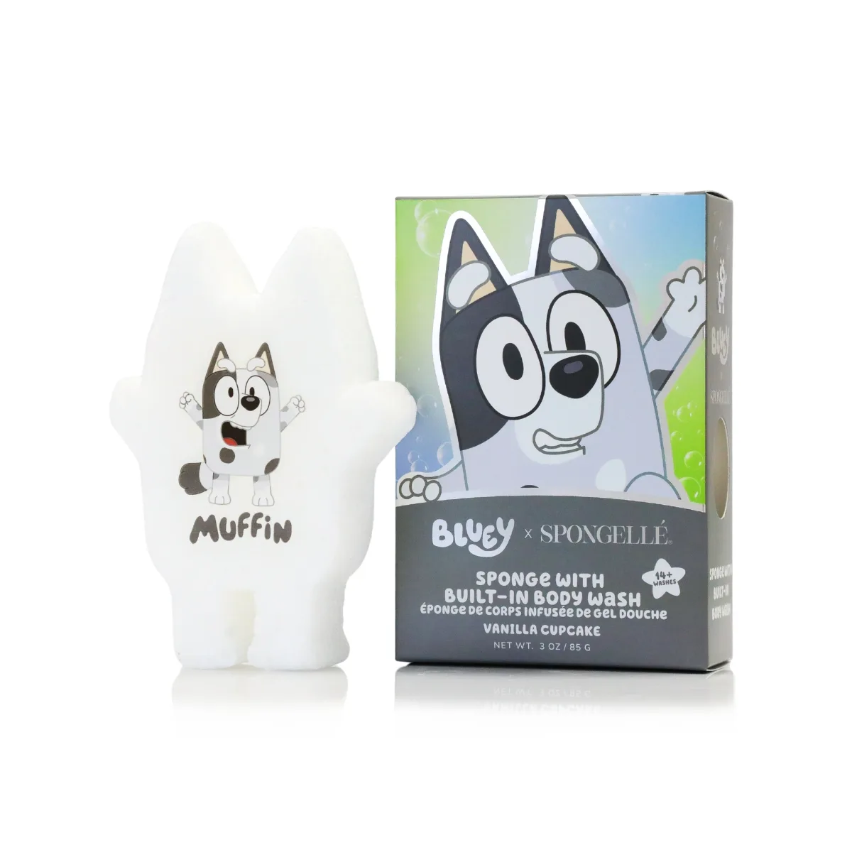 Bluey Body Wash Infused Buffer- Muffin - Vanilla Cupcake by Spongelle