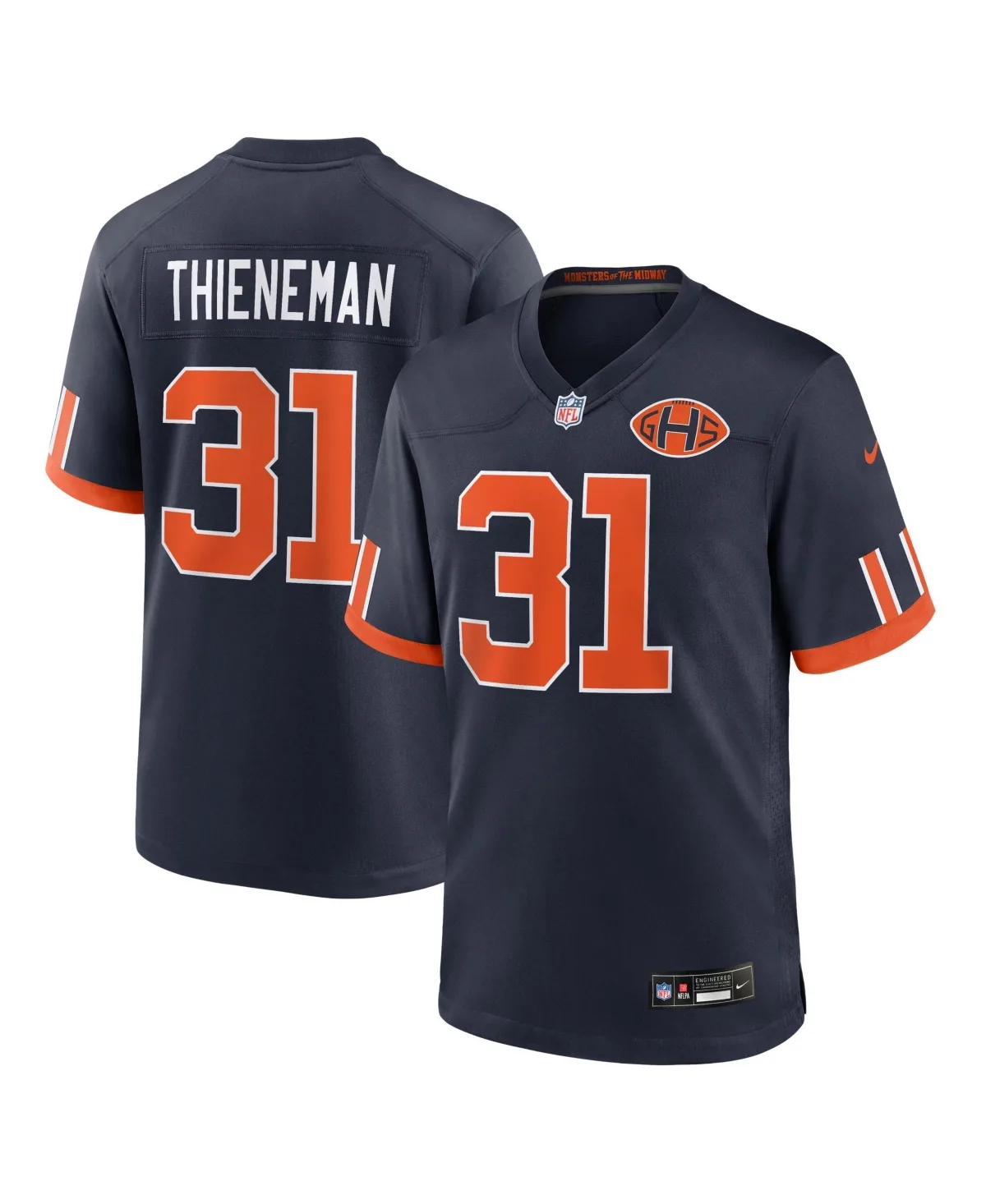 Dillon Thieneman Chicago Bears 2026 Rivalries Collection Game Jersey by Nike