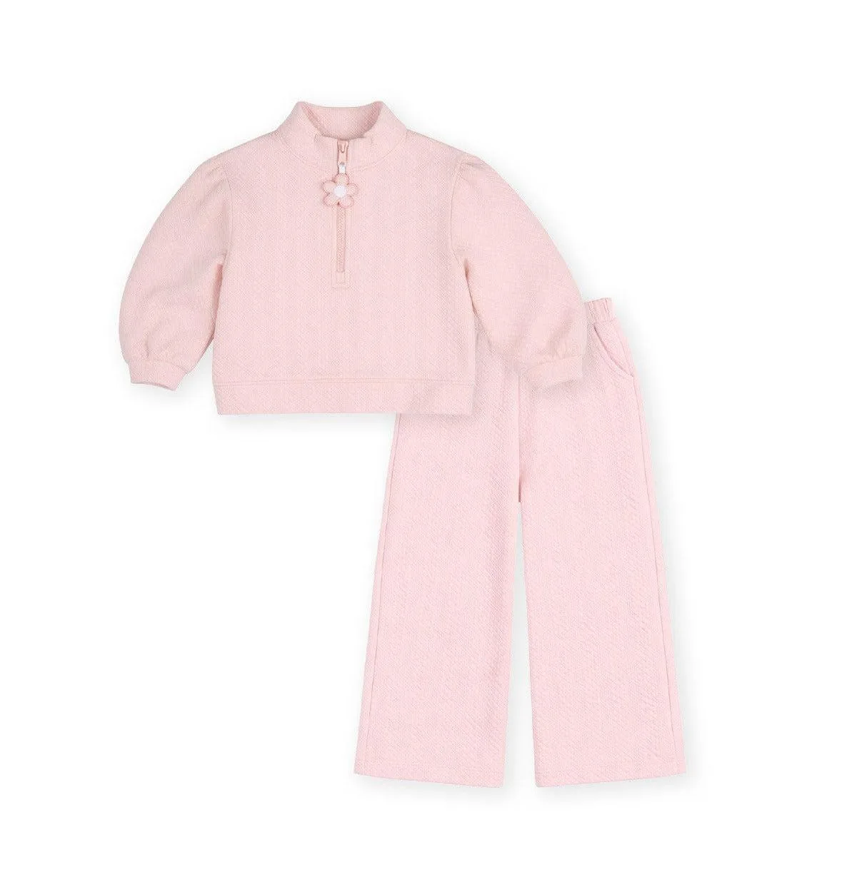 Cable-Knit Half-Zip Mock Turtleneck Top and Pants, 2-Piece Set by Florence Eiseman