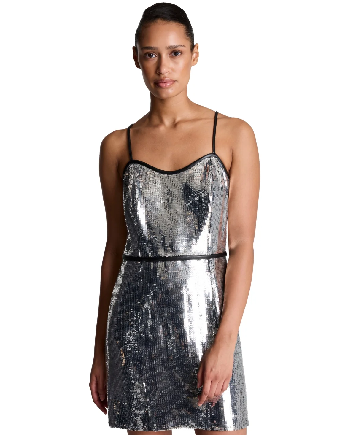 Sweetheart-Neck Sequin Mini Dress by Kenneth Cole