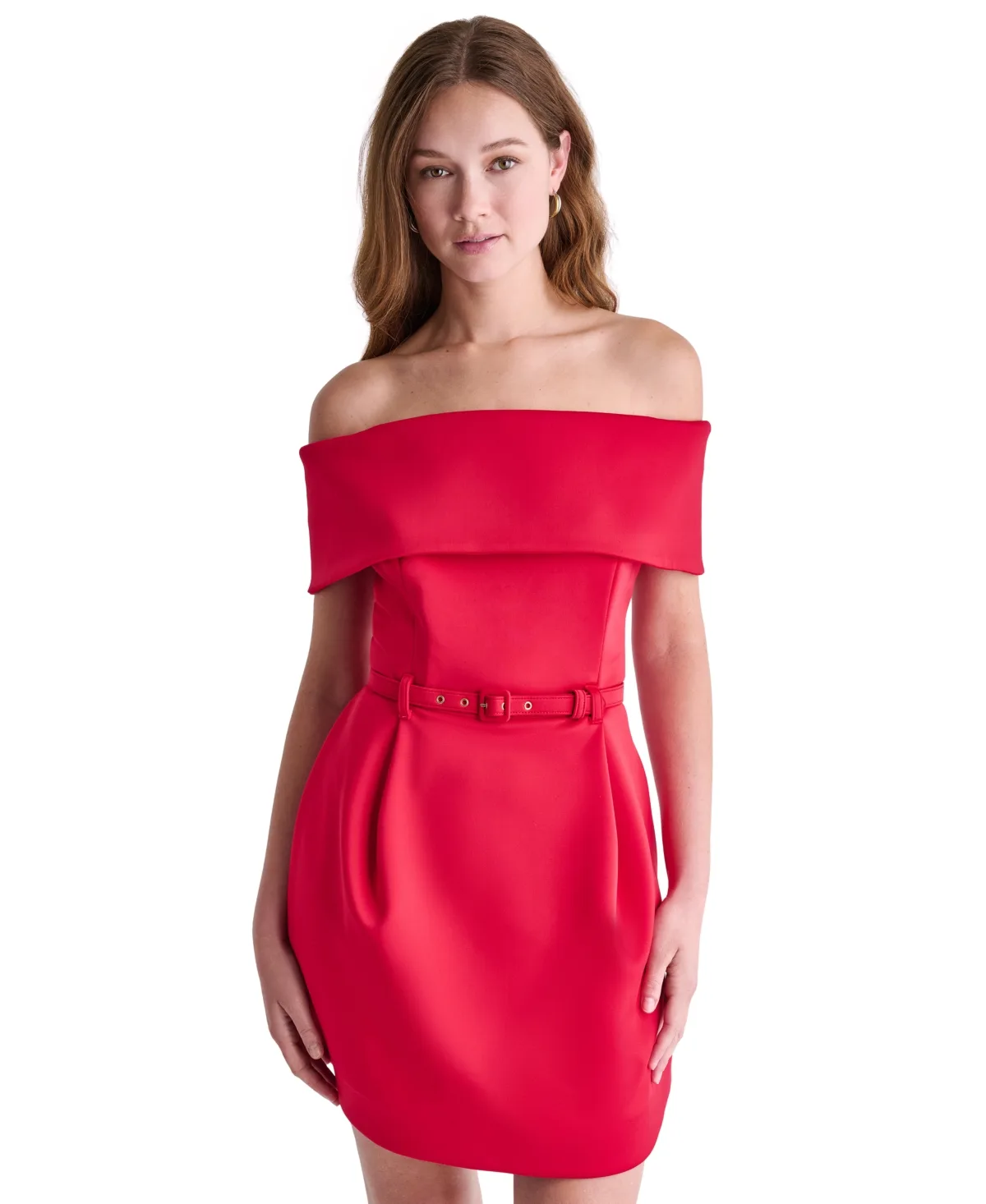 Scuba Off-the-Shoulder Mini Dress by BCBG