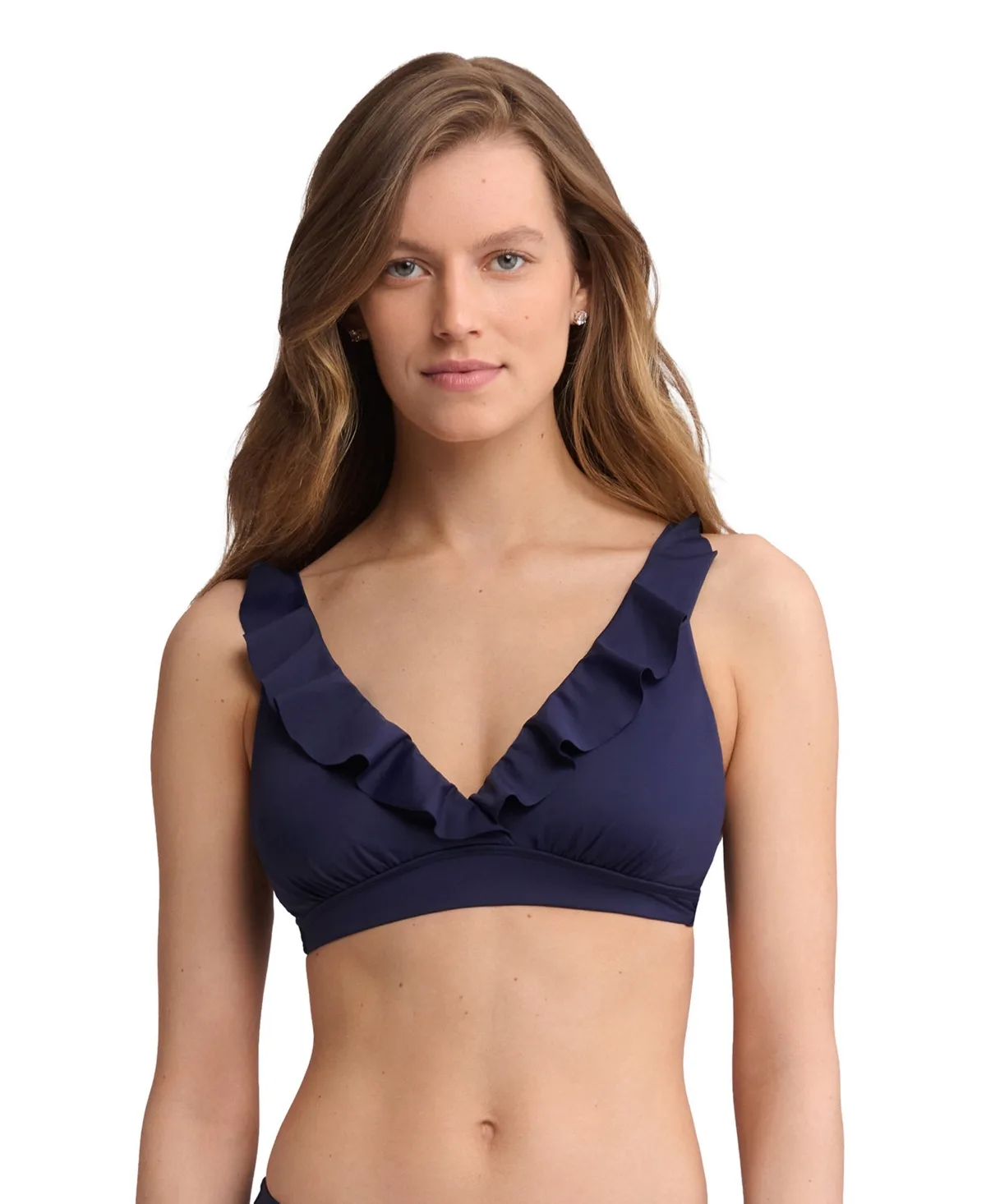 Lauren Ralph Lauren Summer Breeze Ruffle V-Neck Underwire Bikini Top by Ralph Lauren