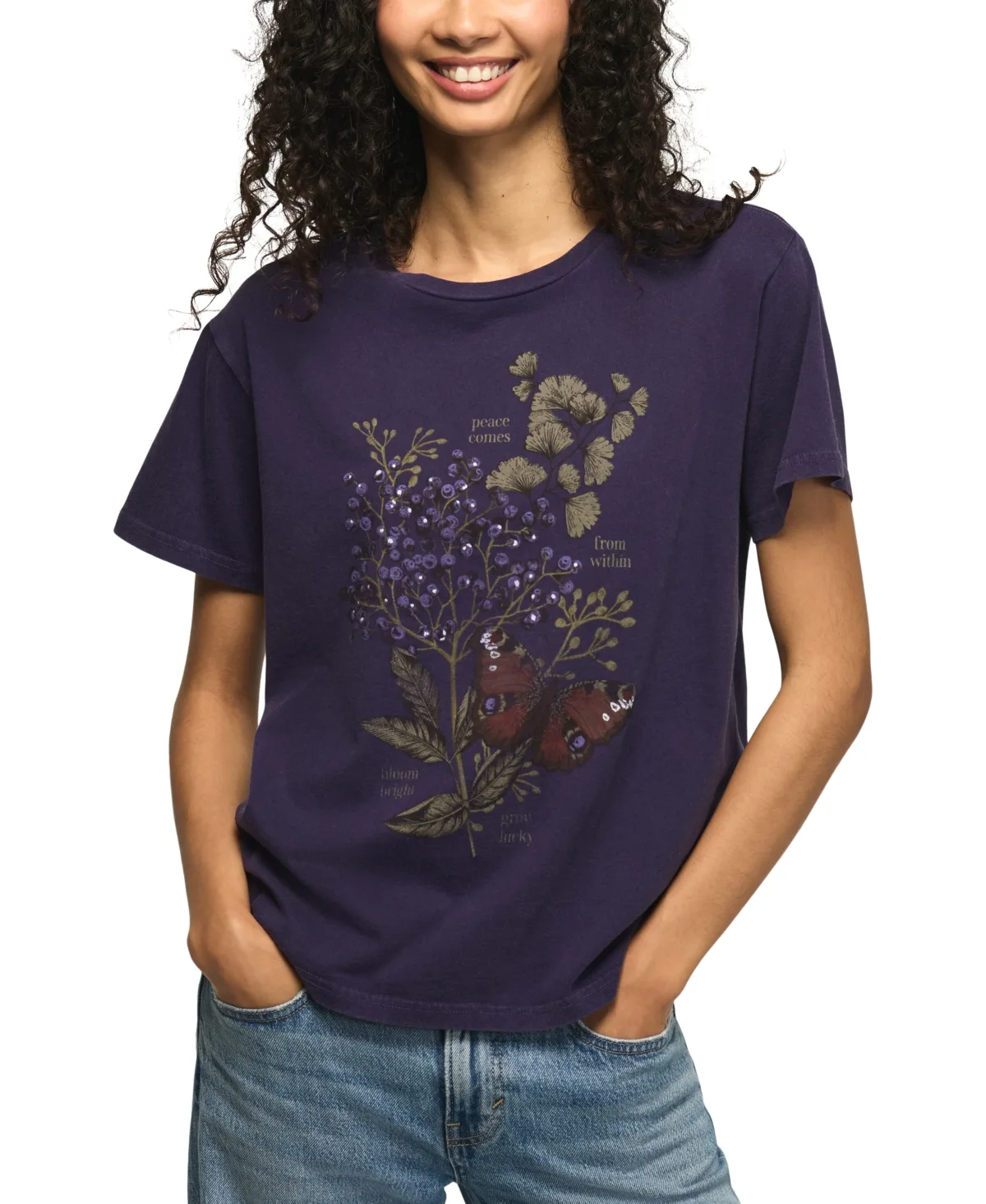 Botanical Boyfriend Floral-Print Tee by Lucky Brand