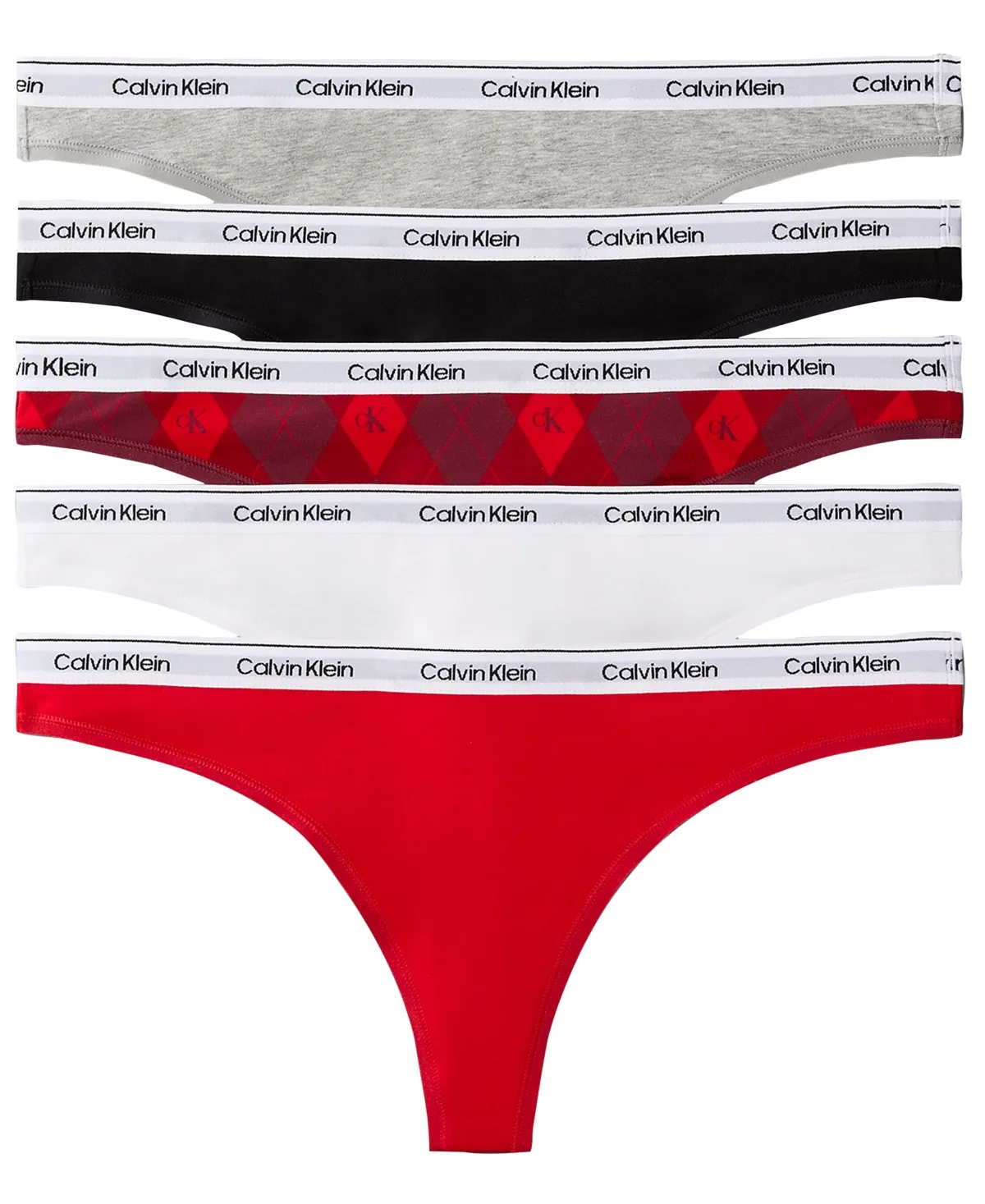 5-Pk. Modern Logo Low-Rise Thong Underwear by Calvin Klein