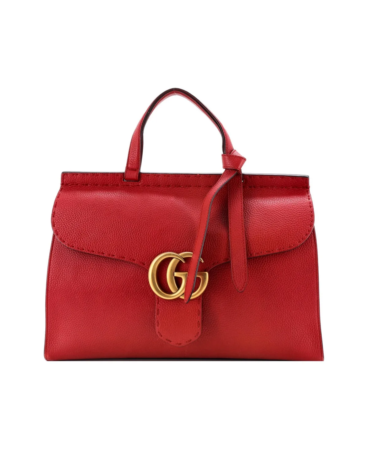 Pre-Owned Gucci Medium Gg Marmont Top Handle Bag Leather by Gucci