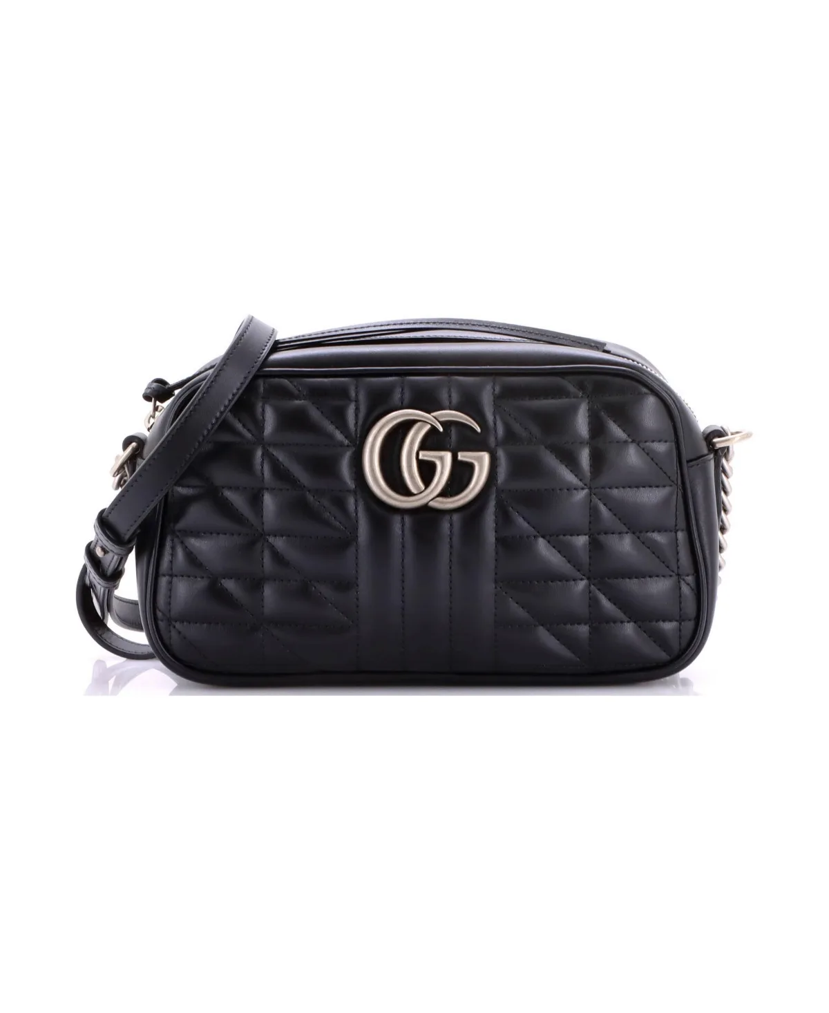 Pre-Owned Gucci Small Gg Marmont Shoulder Bag Mixed Matelasse Leather