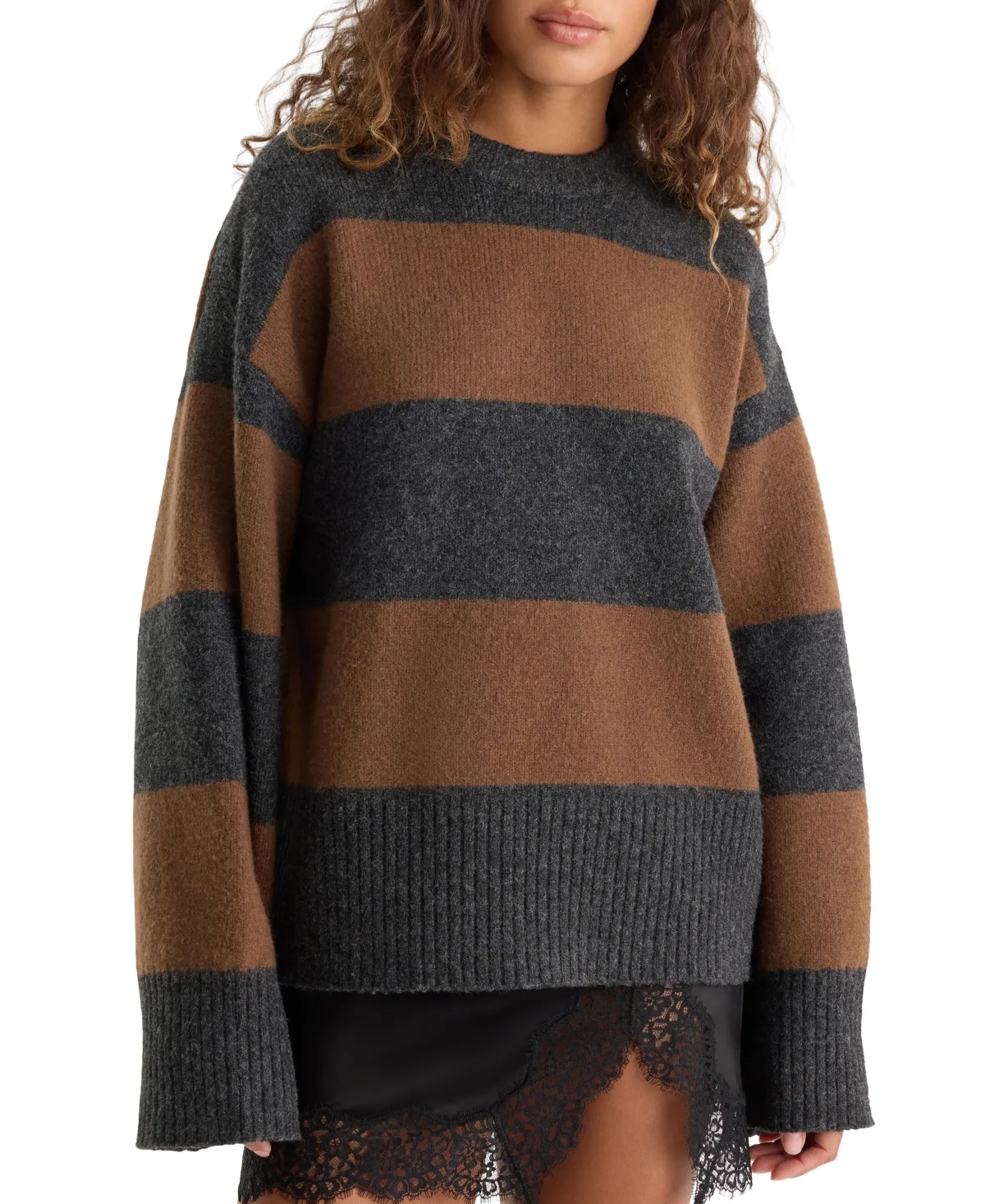 Oversized Striped Long-Sleeve Sweater by GOOD AMERICAN