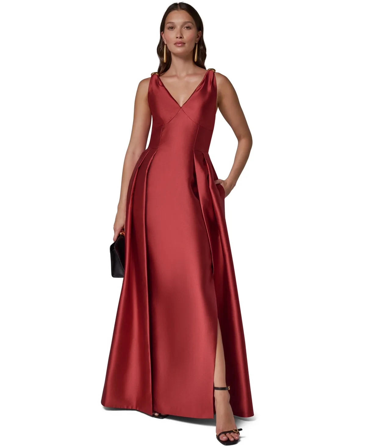 V-Neck Sleeveless Fit & Flare Gown by Donna Karan New York