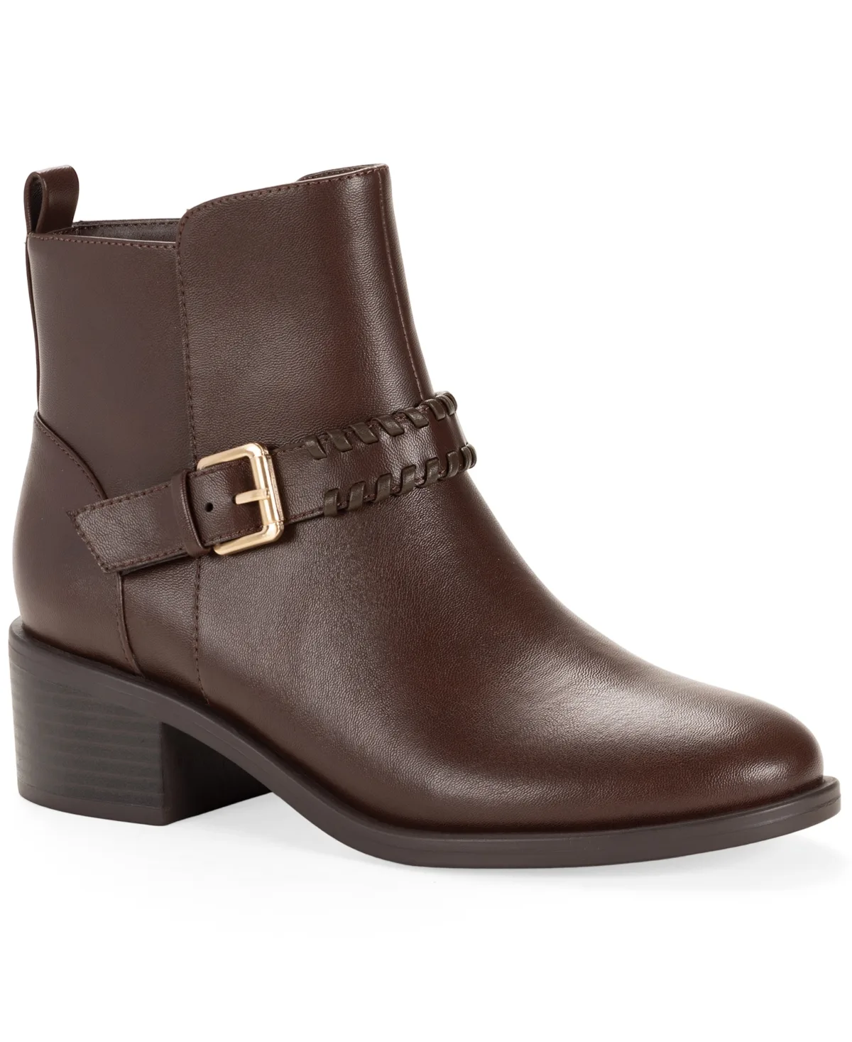 Yurrii Block Heel Memory Foam Round Toe Booties