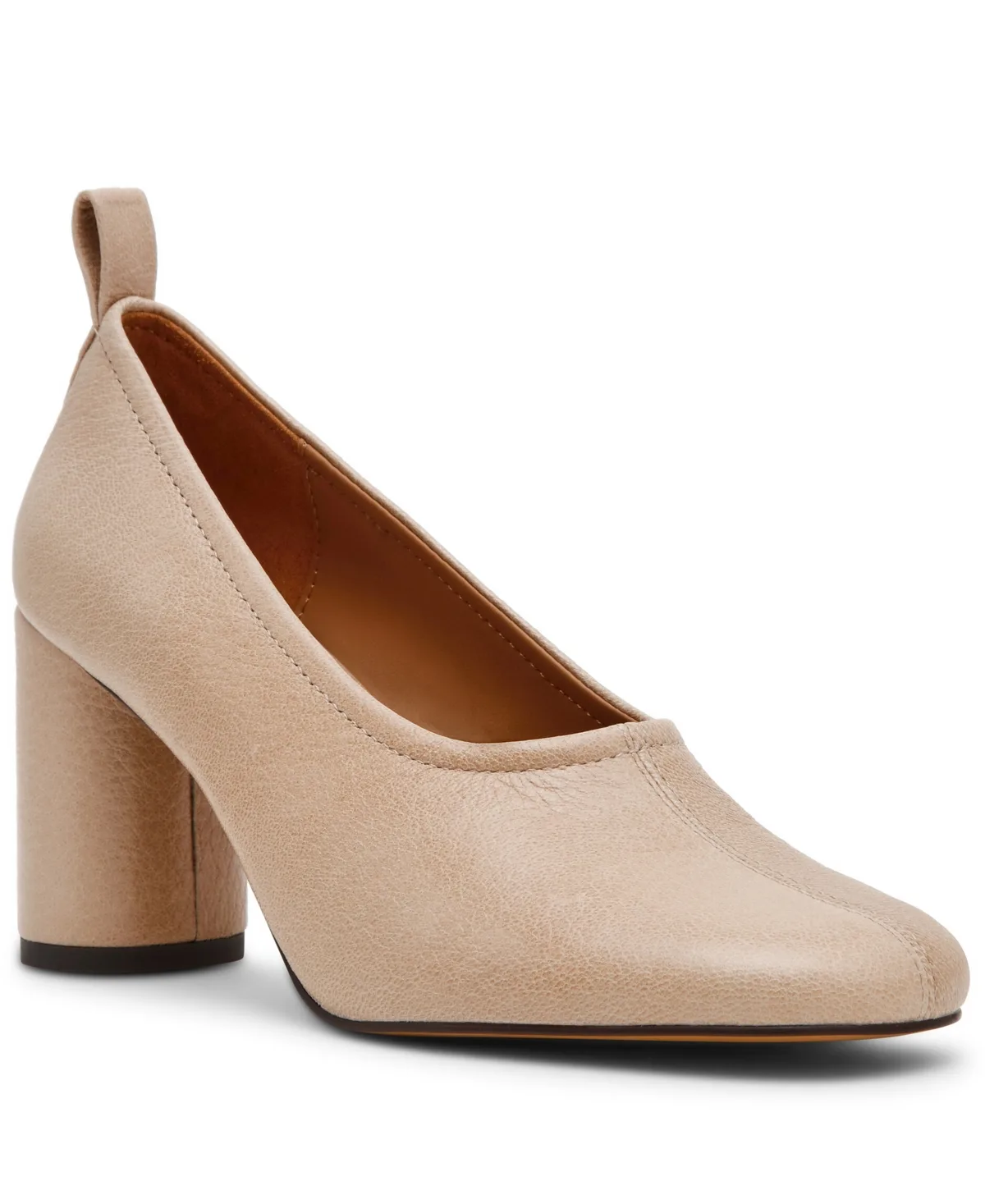 Monnet High-Vamp Cylinder Heel Round Toe Pumps