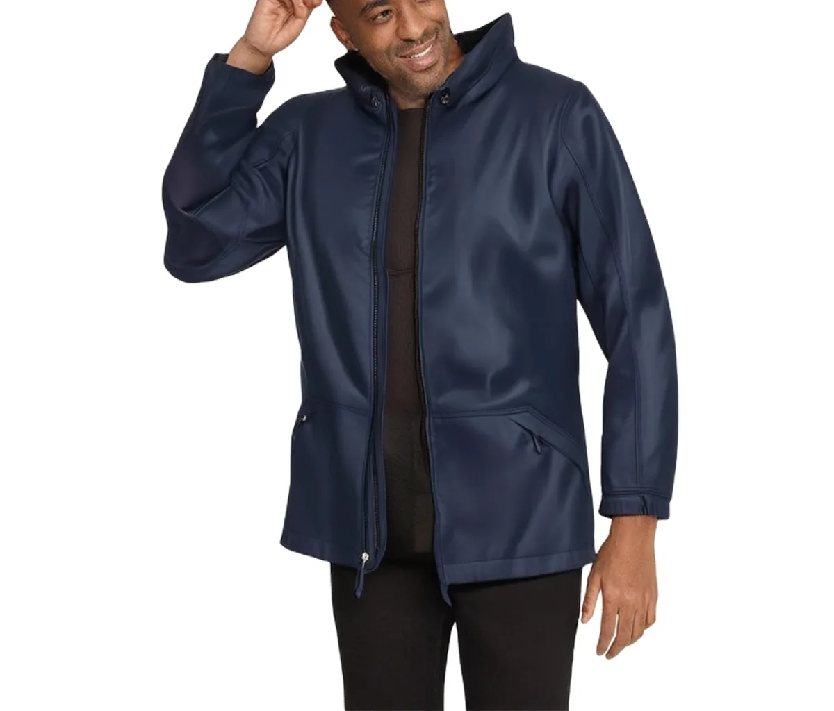 Fleece-Lined Slicker Rain Coat by Kingsize