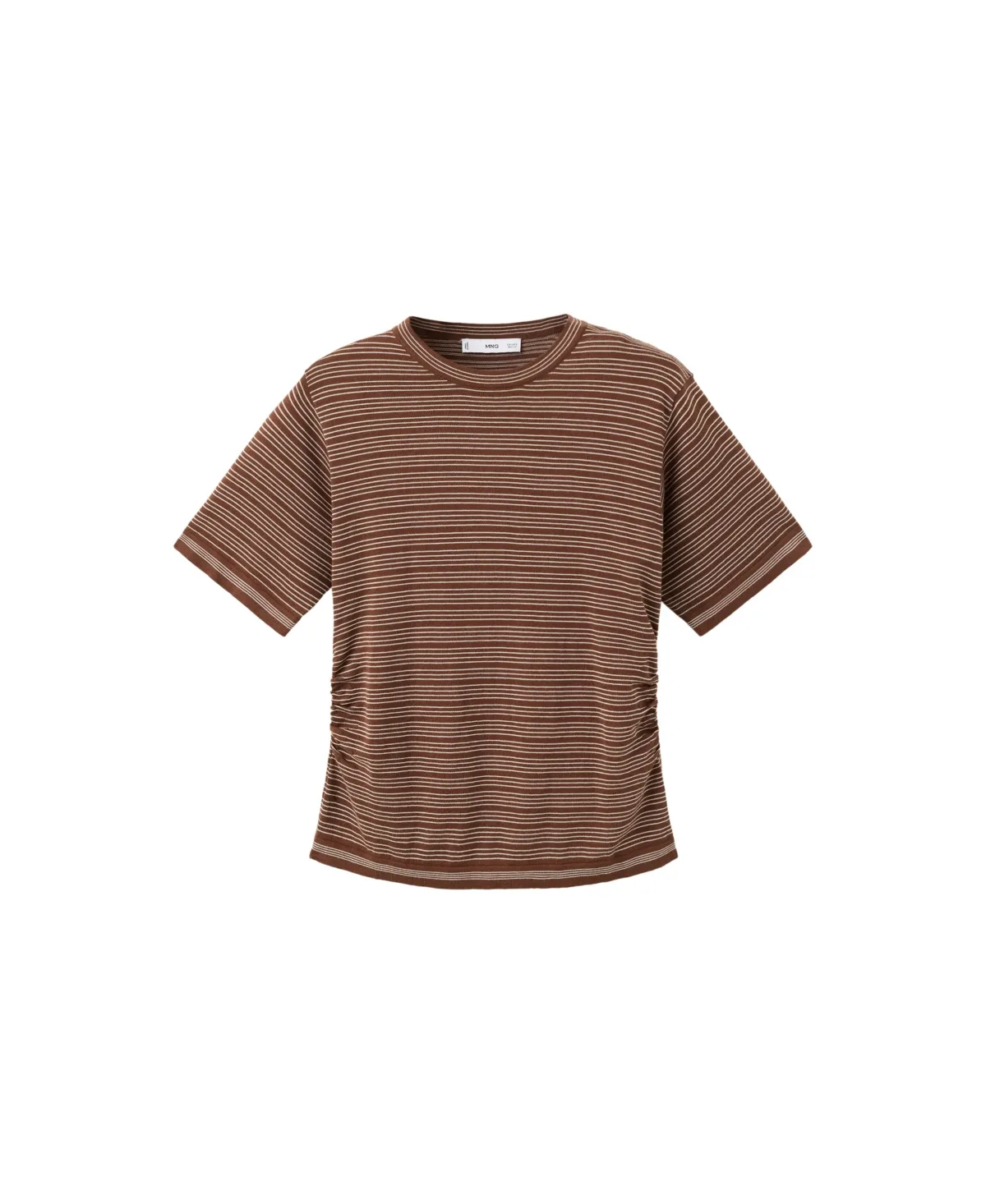 Crewneck Striped Short-Sleeve Sweater by Mango