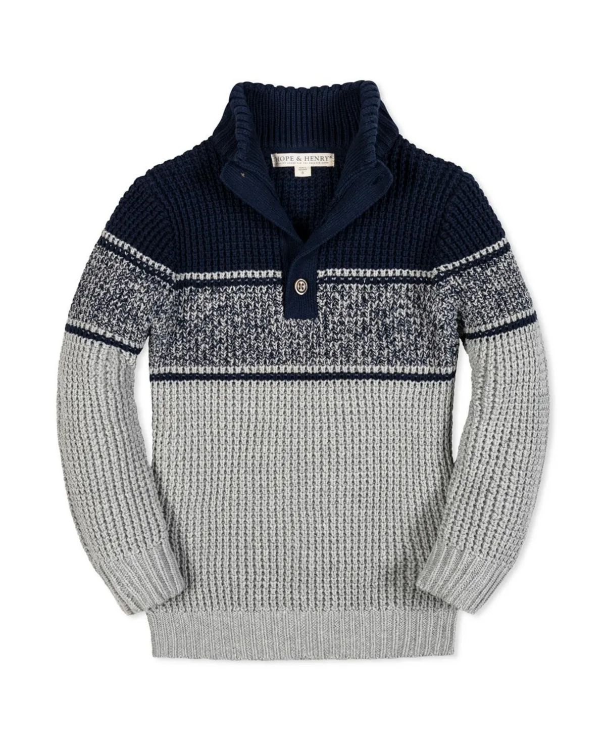 Organic Mock Neck Waffle Sweater by Hope & Henry