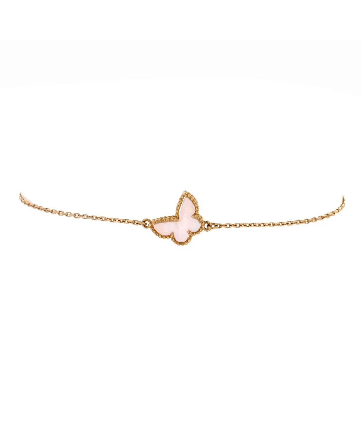 Pre-Owned Van Cleef & Arpels Mother of Pearl Sweet Alhambra Bracelet in 18k Yellow Gold by Pre Owned Van Cleef & Arpels