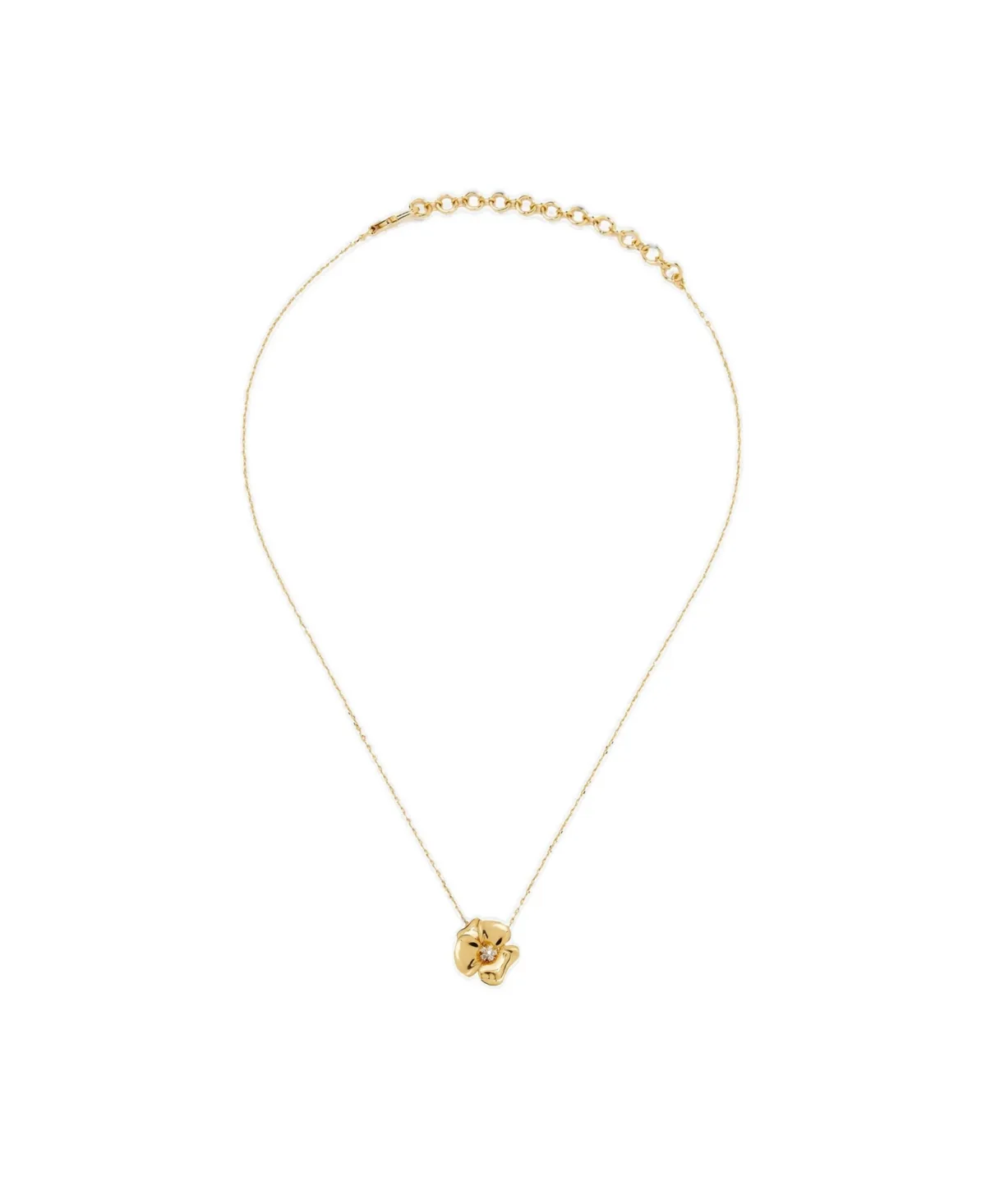 Lulu Flower Pendant Necklace in Gold and Crystals