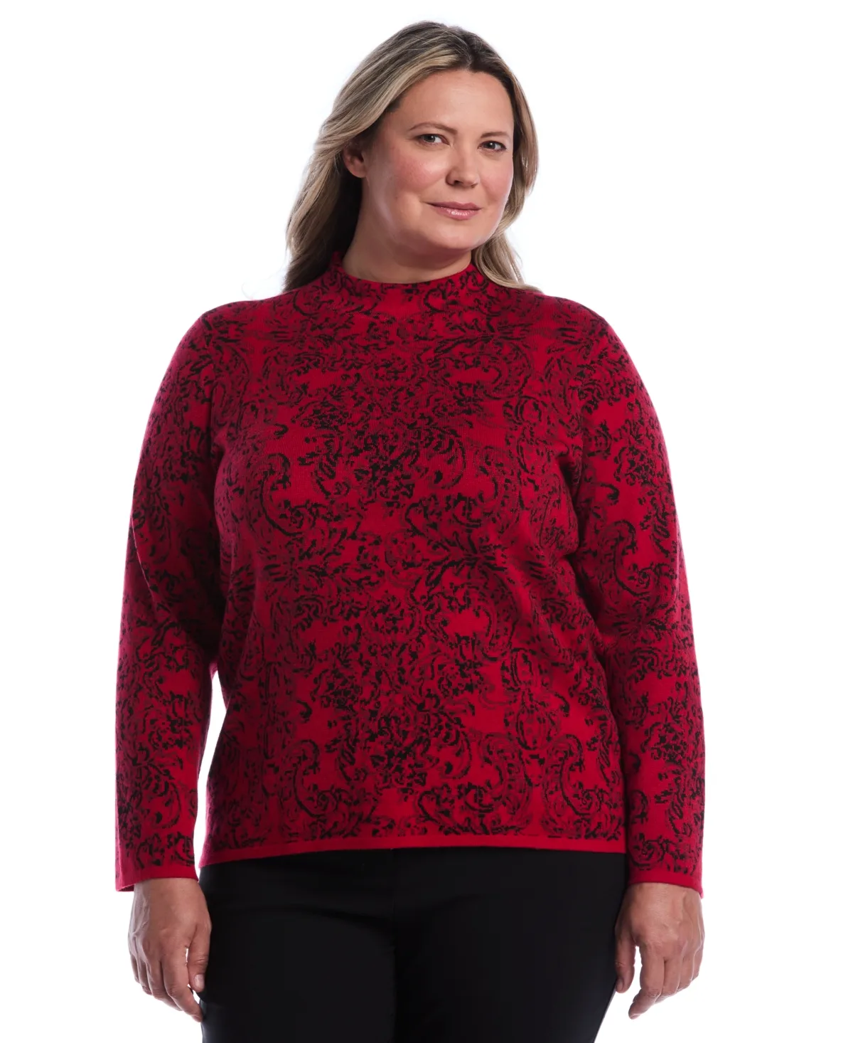 Floral Paisley Print Long Sleeve Sweater by Rafaella
