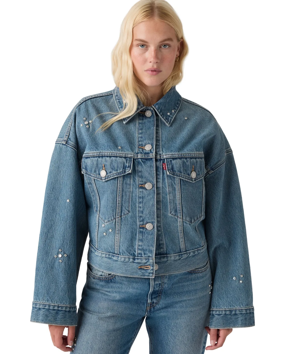 Trip on Drip Cropped Loose Denim Trucker Jacket by Levi's