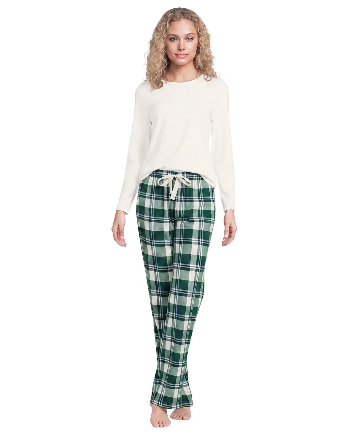 Pajama Gift Set - Knit Long Sleeve Top and Flannel Pants