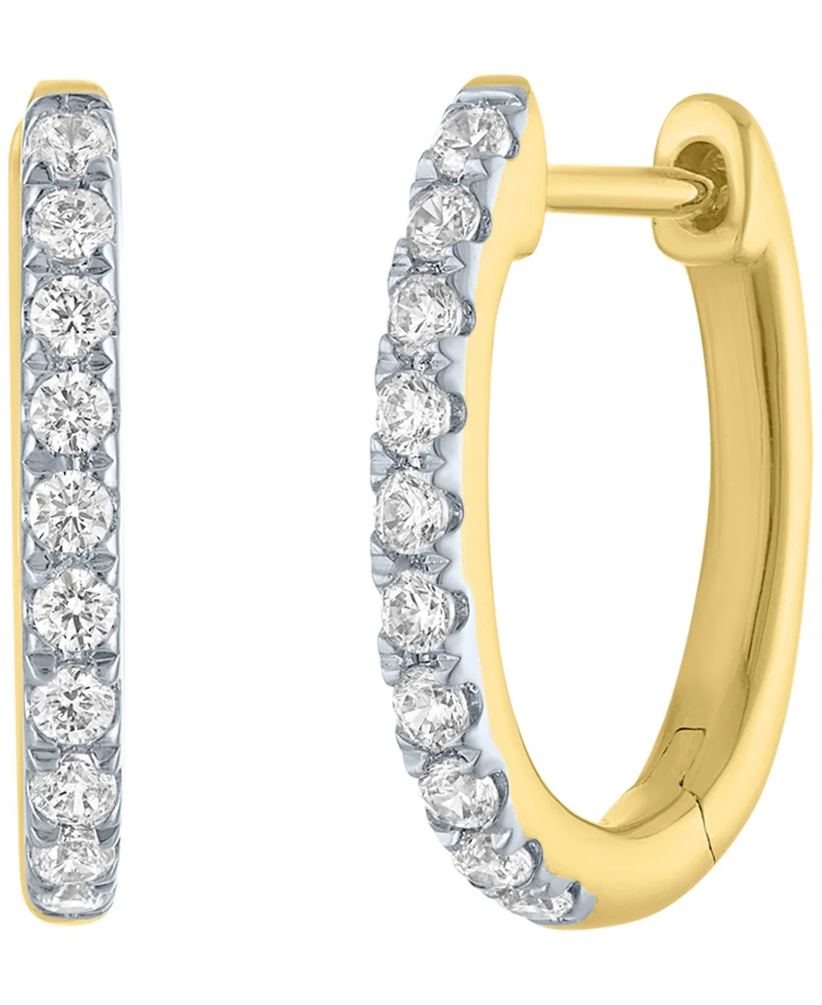 Lab-Grown Diamond Hoop Earrings (1/4 ct. t.w.) in 14k Gold-Plated Sterling Silver