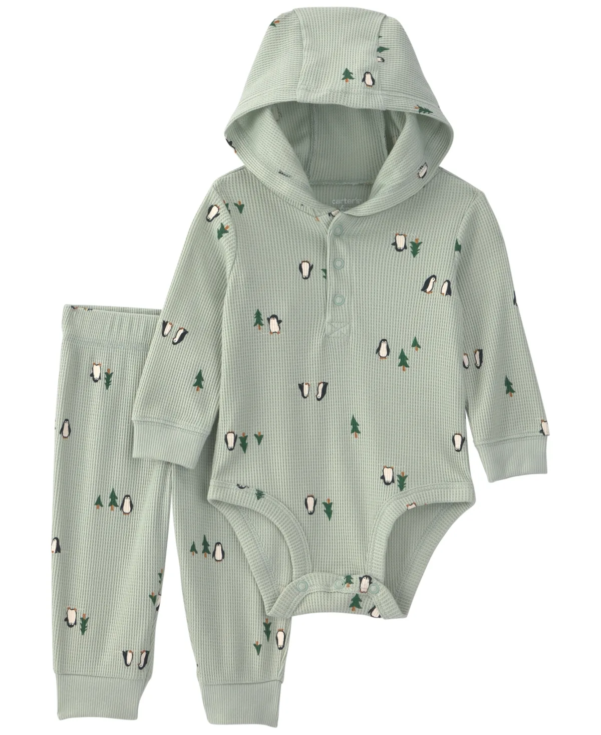 Penguin Thermal Hooded Bodysuit and Pants, 2-Piece Set by Carter's