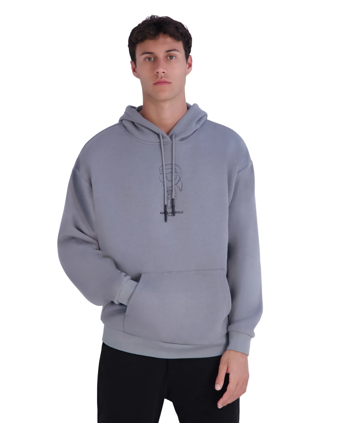 Karl Lagerfeld Paris Oversized Graphic Fleece Hoodie by Karl Lagerfeld