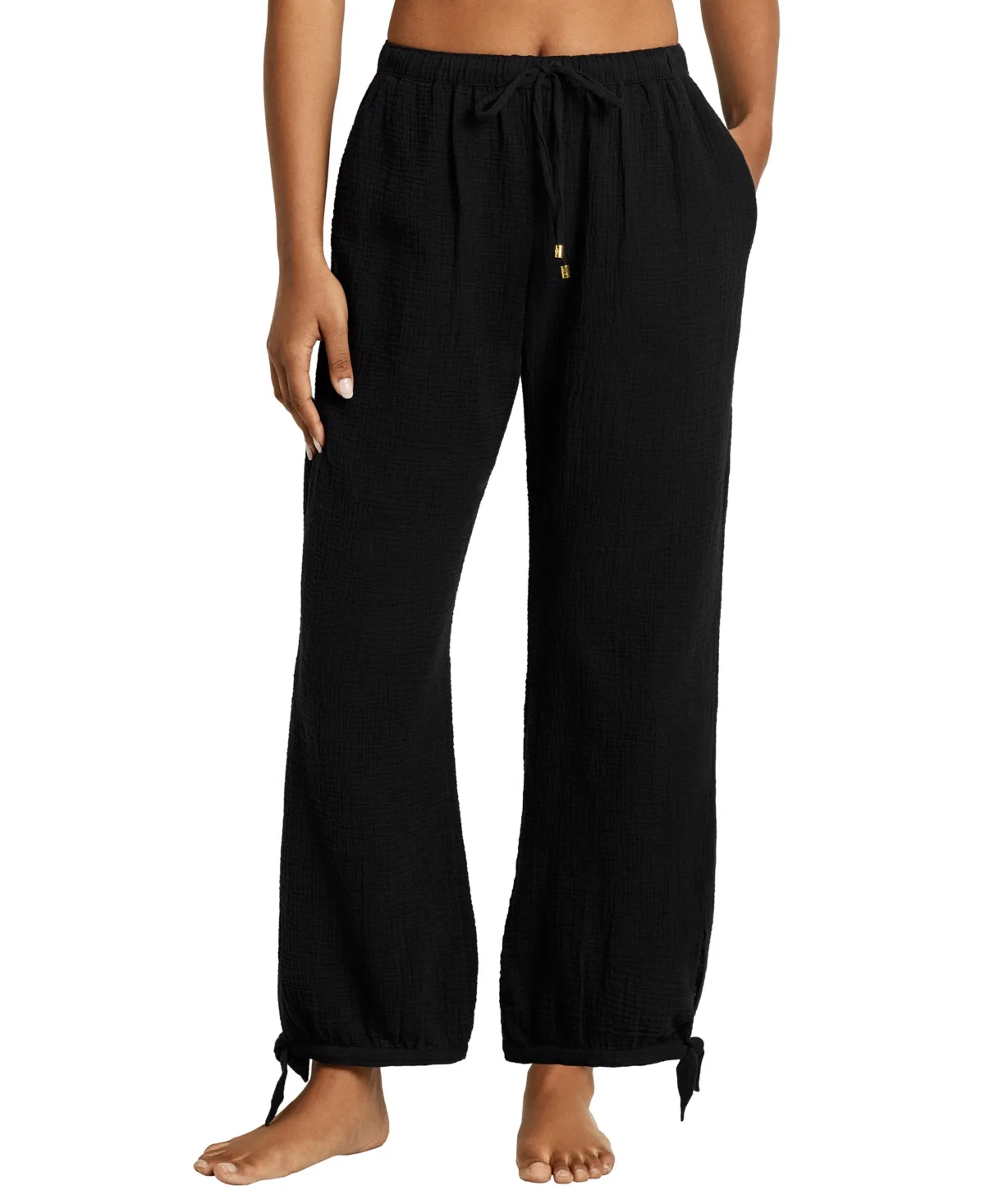 Lauren Ralph Lauren Double Gauze Ankle Tie Relaxed-Fit Pants Cover-Up