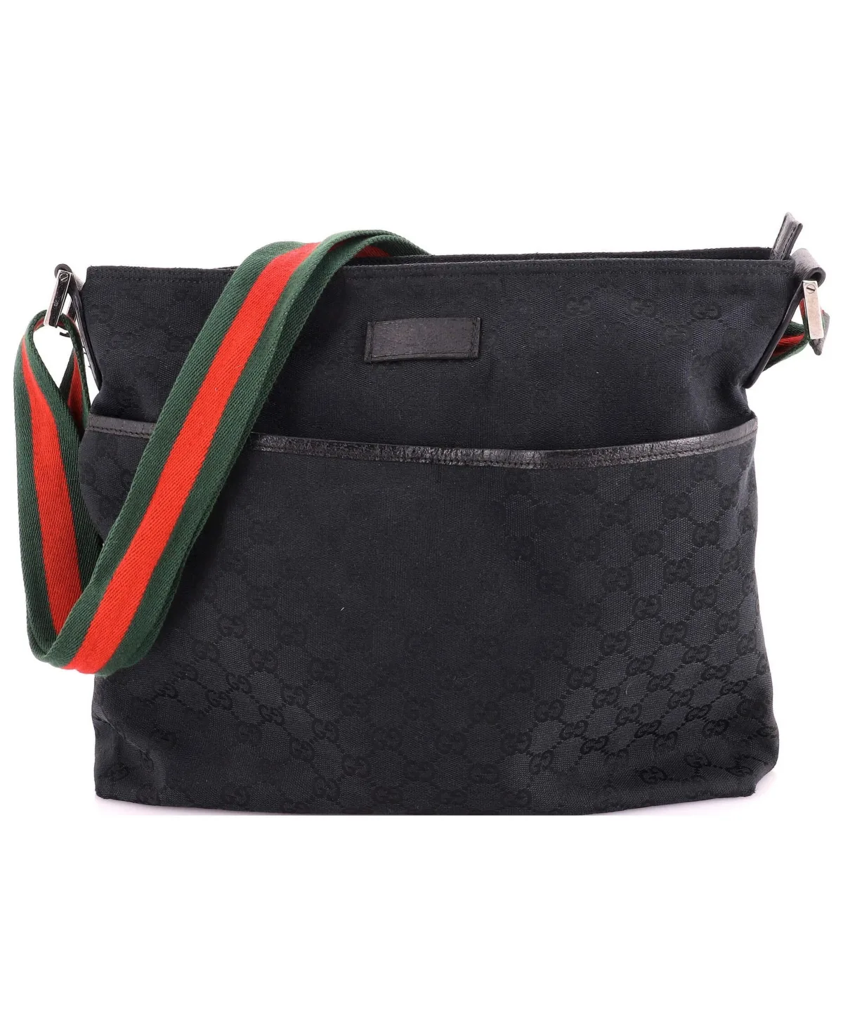 Pre-Owned Gucci Medium Front Pocket Web Messenger Gg Canvas by Gucci