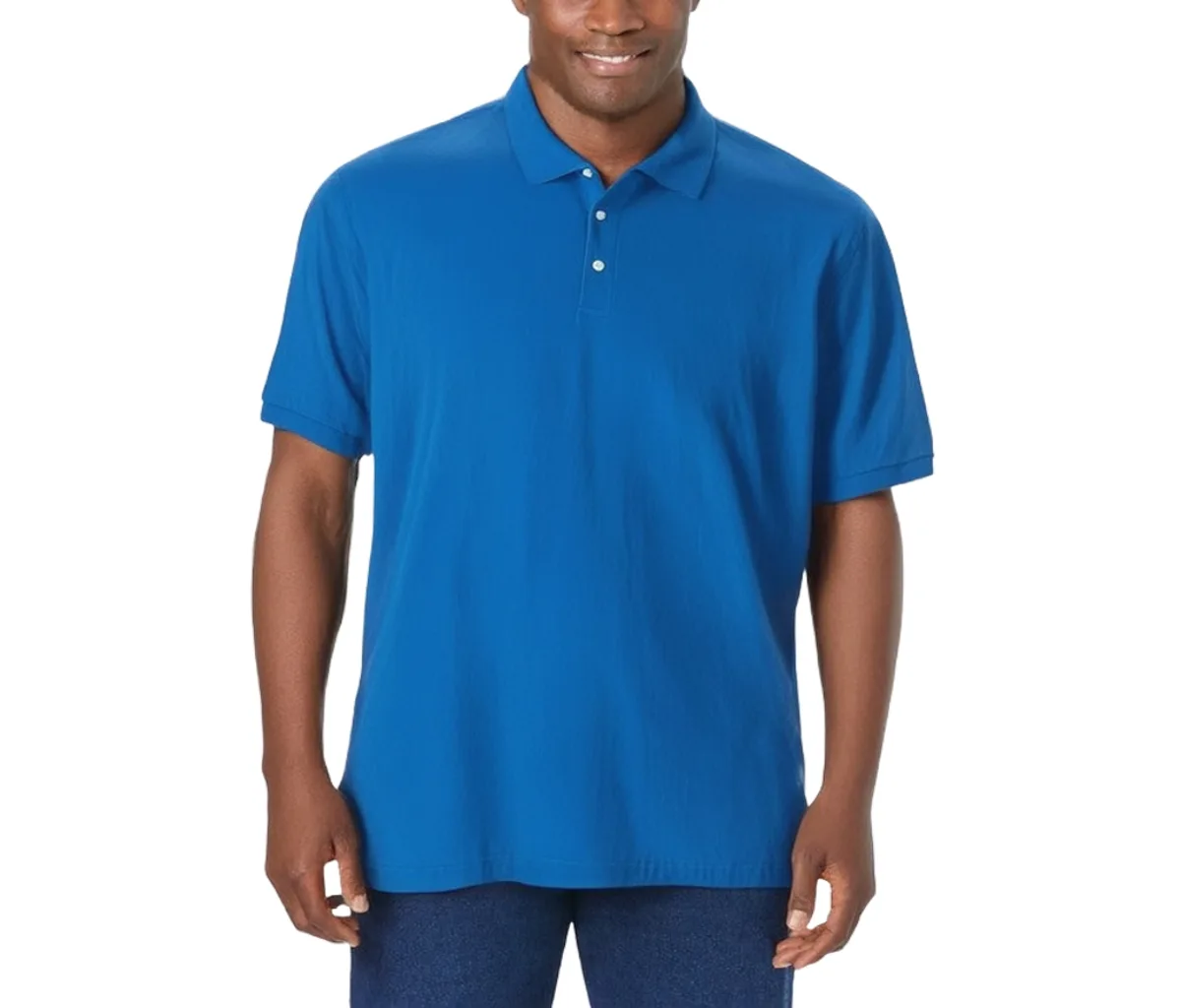 Longer-Length Shrink-Less Cotton Polo Shirt by Kingsize