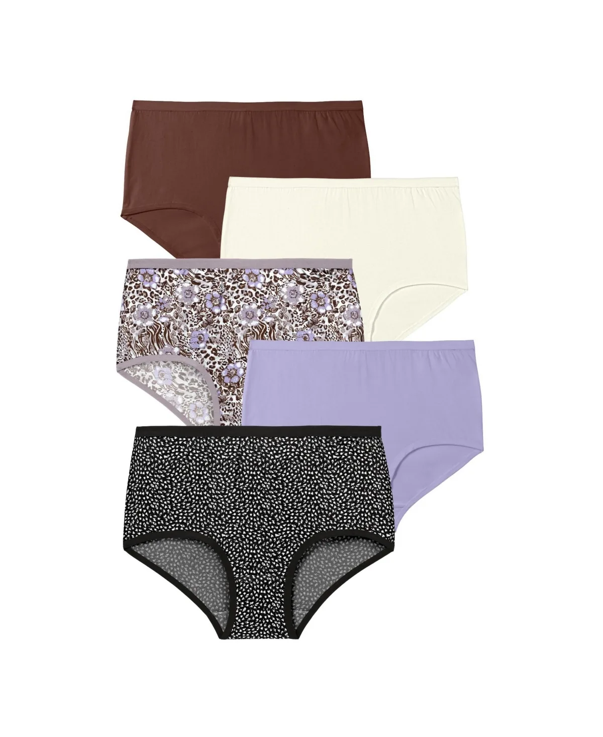 Full Coverage Stretch Cotton Brief 5-Pack by Comfort Choice