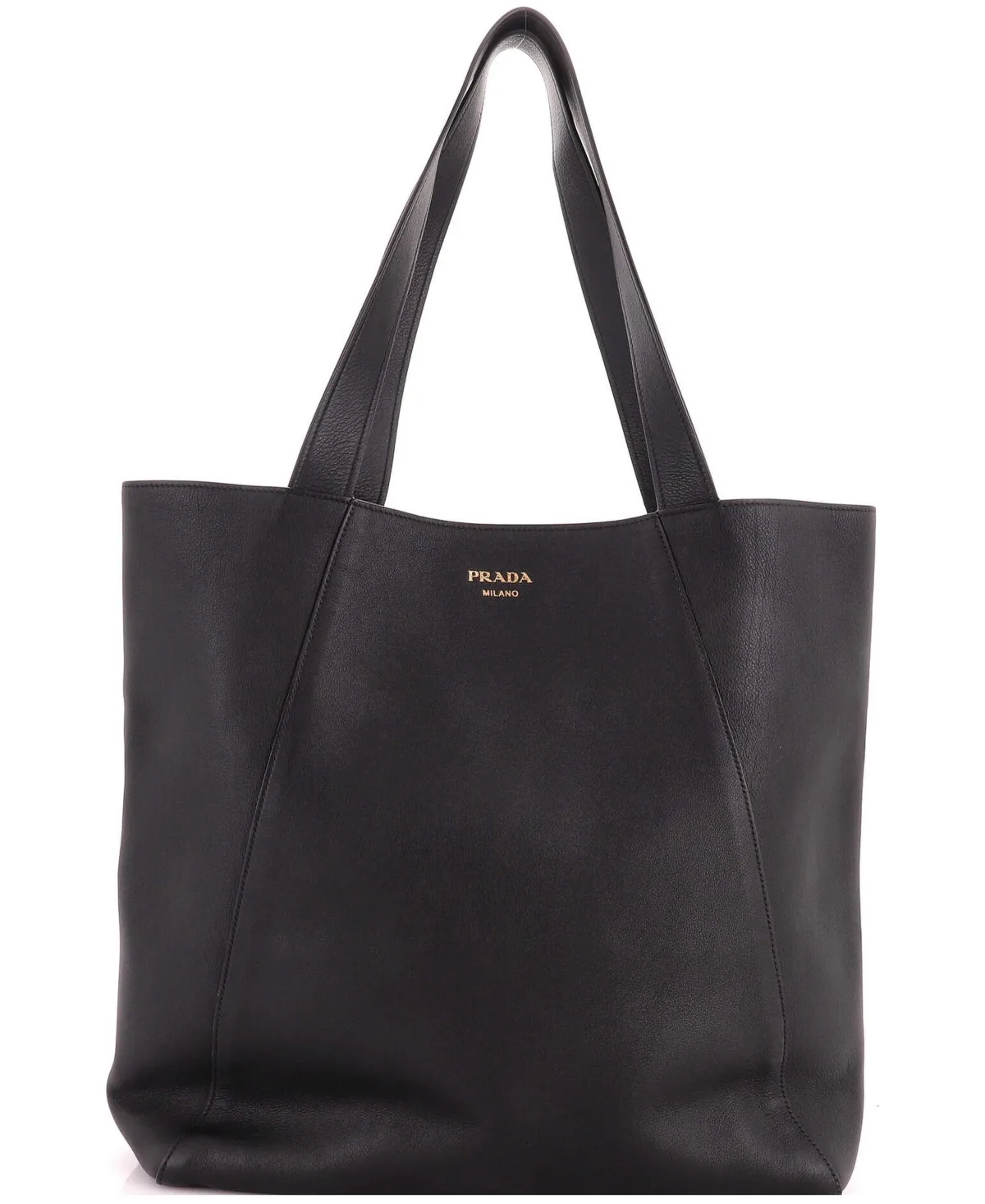 Pre-Owned Prada Large Open Shopper Tote Soft Grain Leather by Prada
