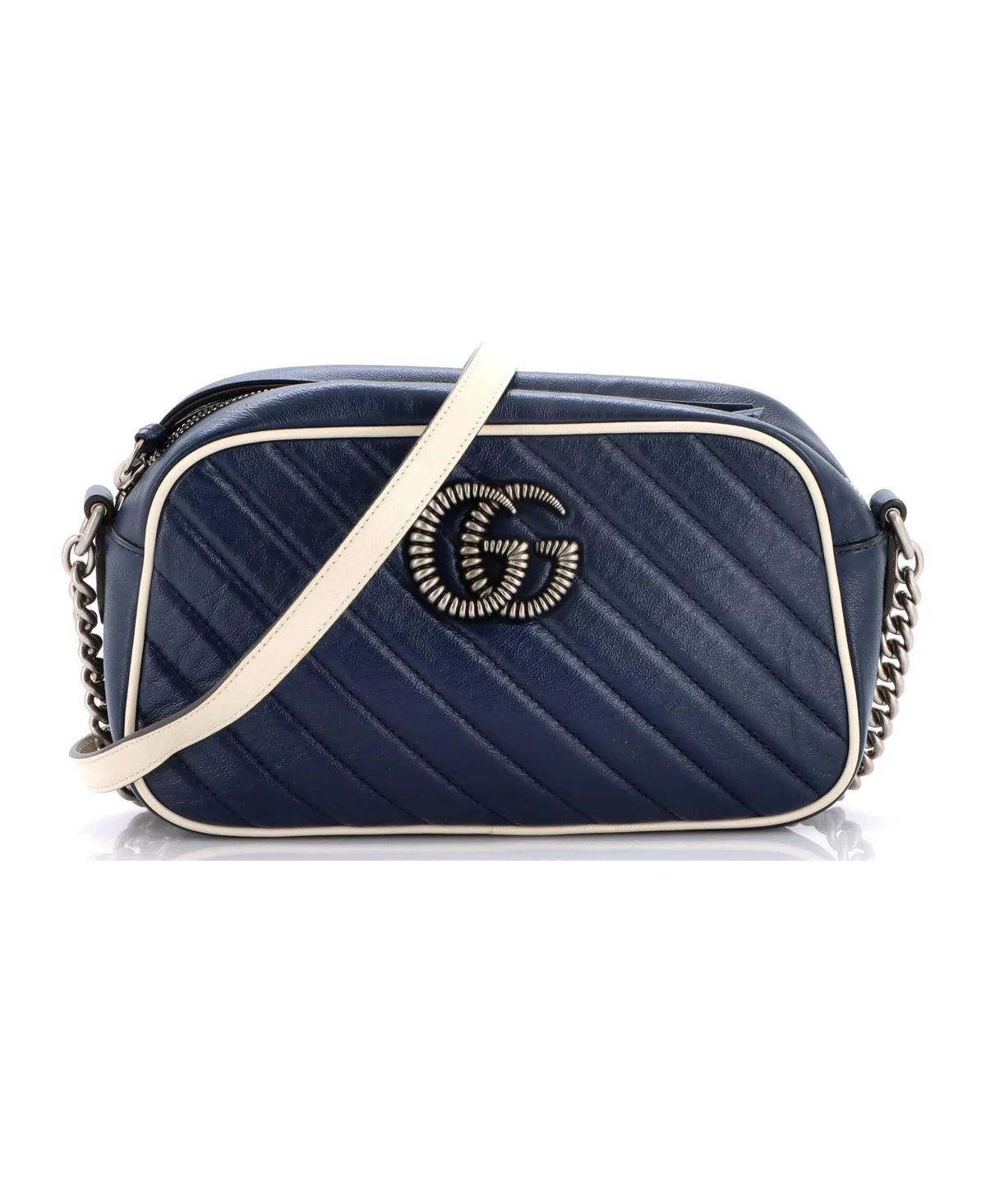 Pre-Owned Gucci Small Gg Marmont Shoulder Bag Diagonal Quilted Leather by Gucci