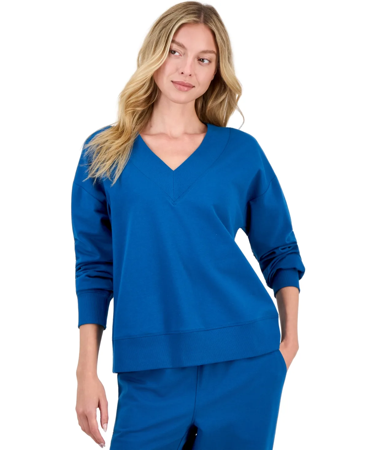 Fleece V-Neck Sweatshirt by Id Ideology