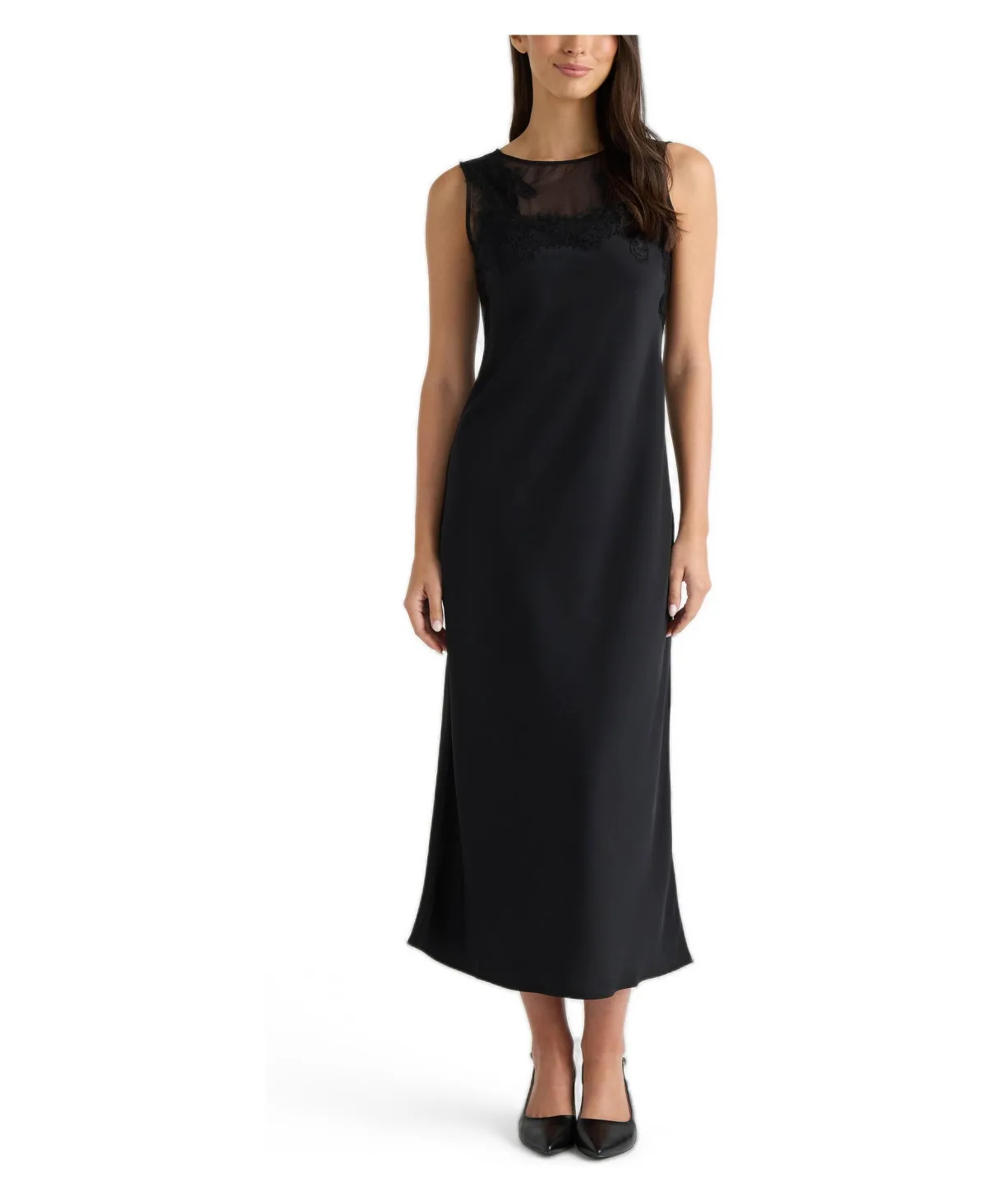 Dress with Lace Applique by Ellen Tracy