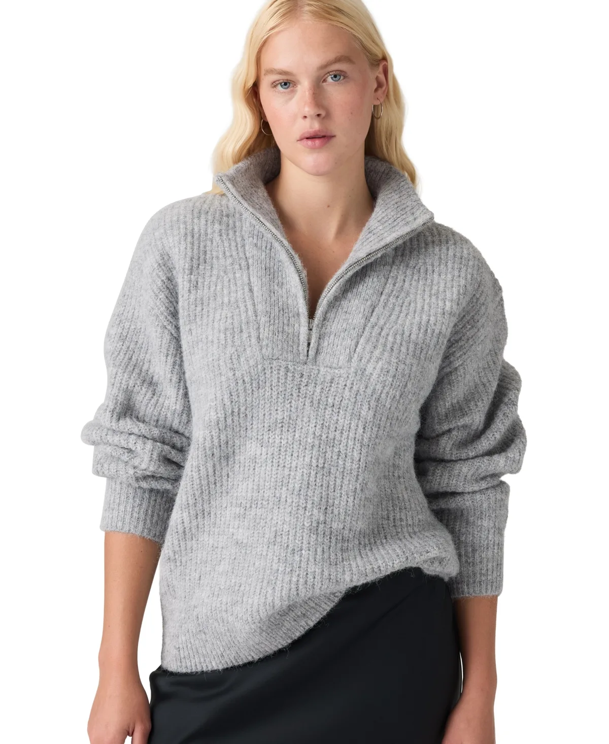 Ava Cable-Knit Quarter-Zip Sweater