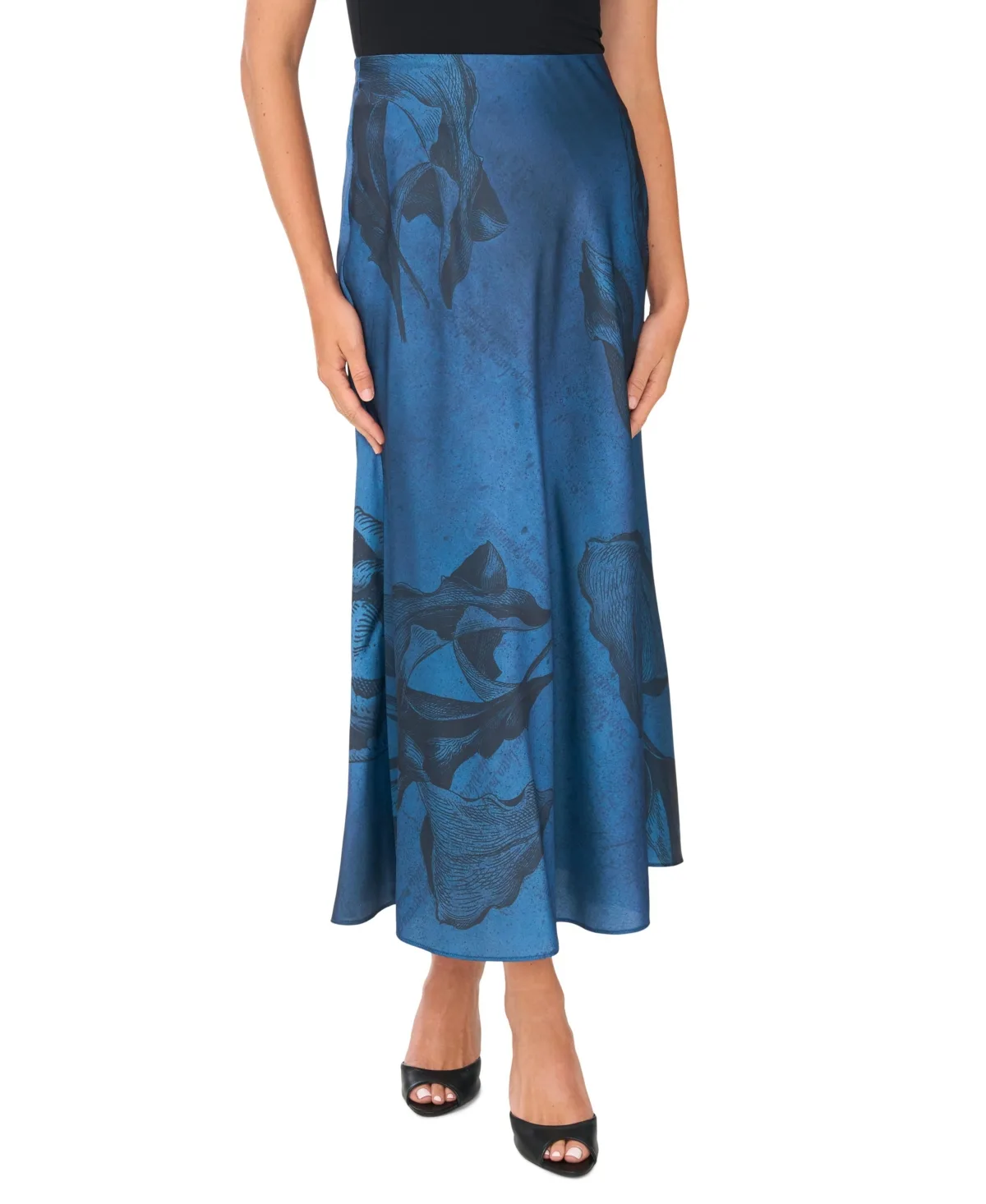 Floral-Print A-Line High-Waisted Maxi Skirt by Vince Camuto