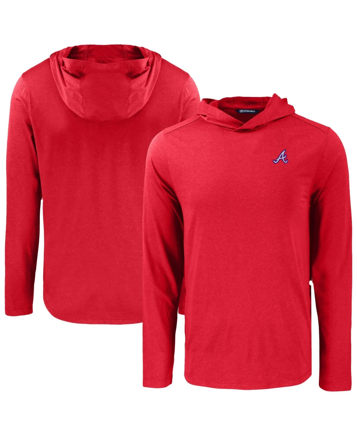Atlanta Braves Coastline Epic Comfort Eco Hoodie Long Sleeve T-Shirt by Cutter & Buck