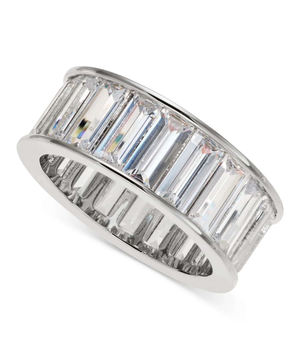 Silver-Tone Cubic Zirconia Crystal Baguette Ring by Ralph Lauren
